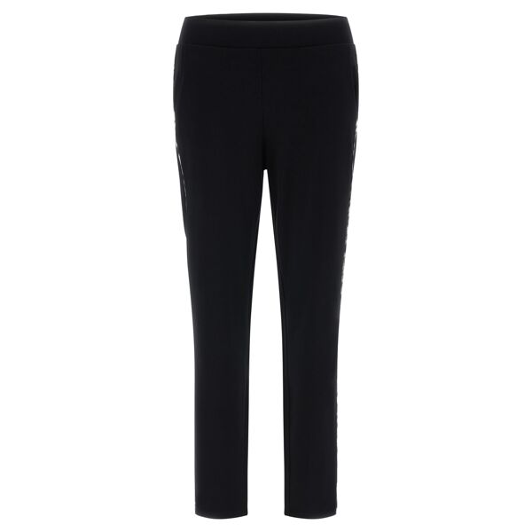 freddy pantaloni 7/8 slim in modal con piping laterale a fantasia black-dye black donna extra large
