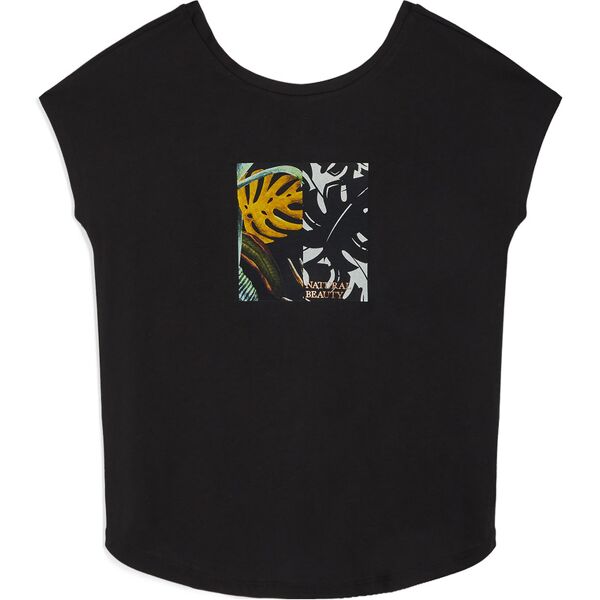 freddy t-shirt donna in jersey modal con grafica tropical centrale nero donna extra small