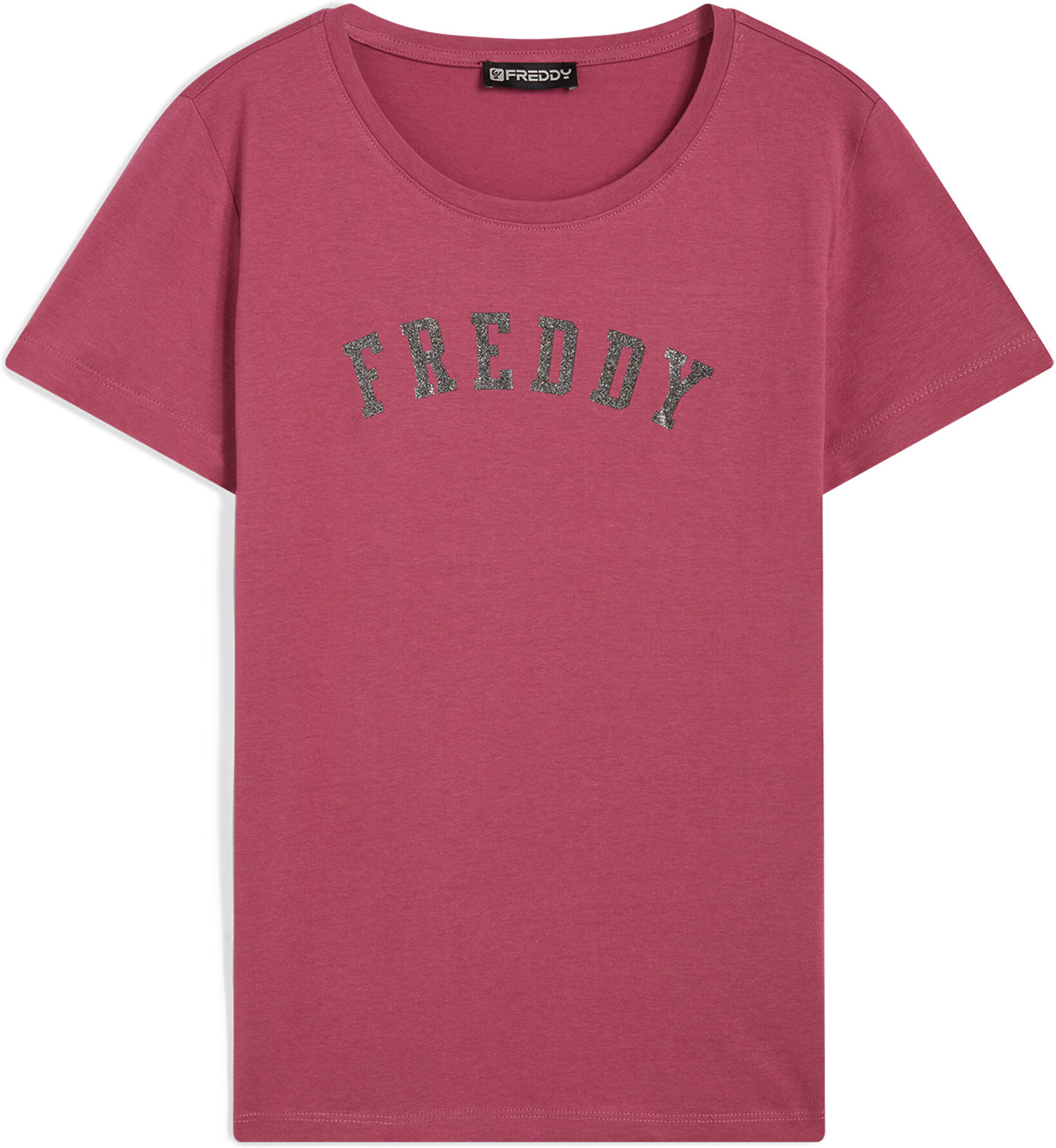 freddy t-shirt in jersey leggero con scollo tondo e stampa glitter malaga donna extra small