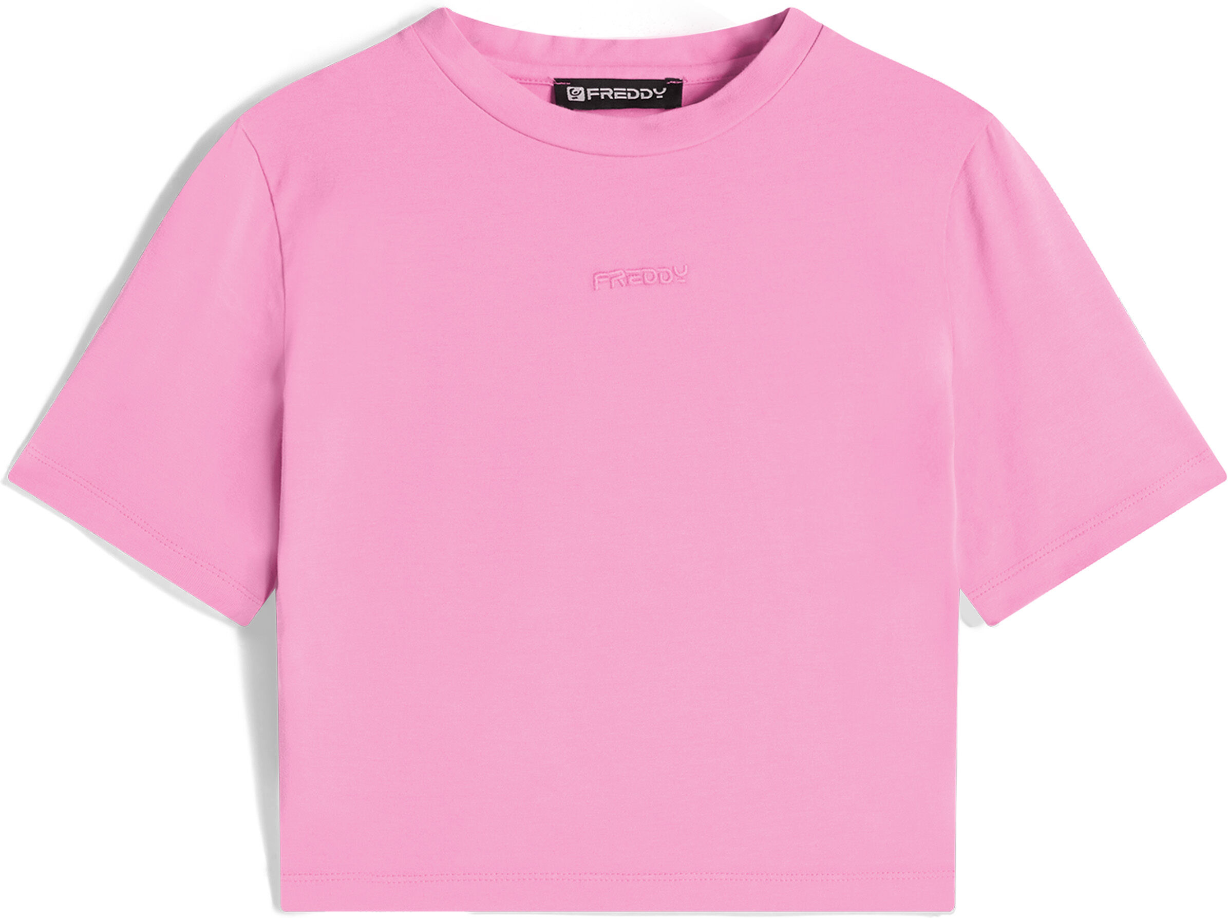 Freddy T-shirt slim fit corta in tessuto jersey tinto capo Fuchsia Pink Donna Small