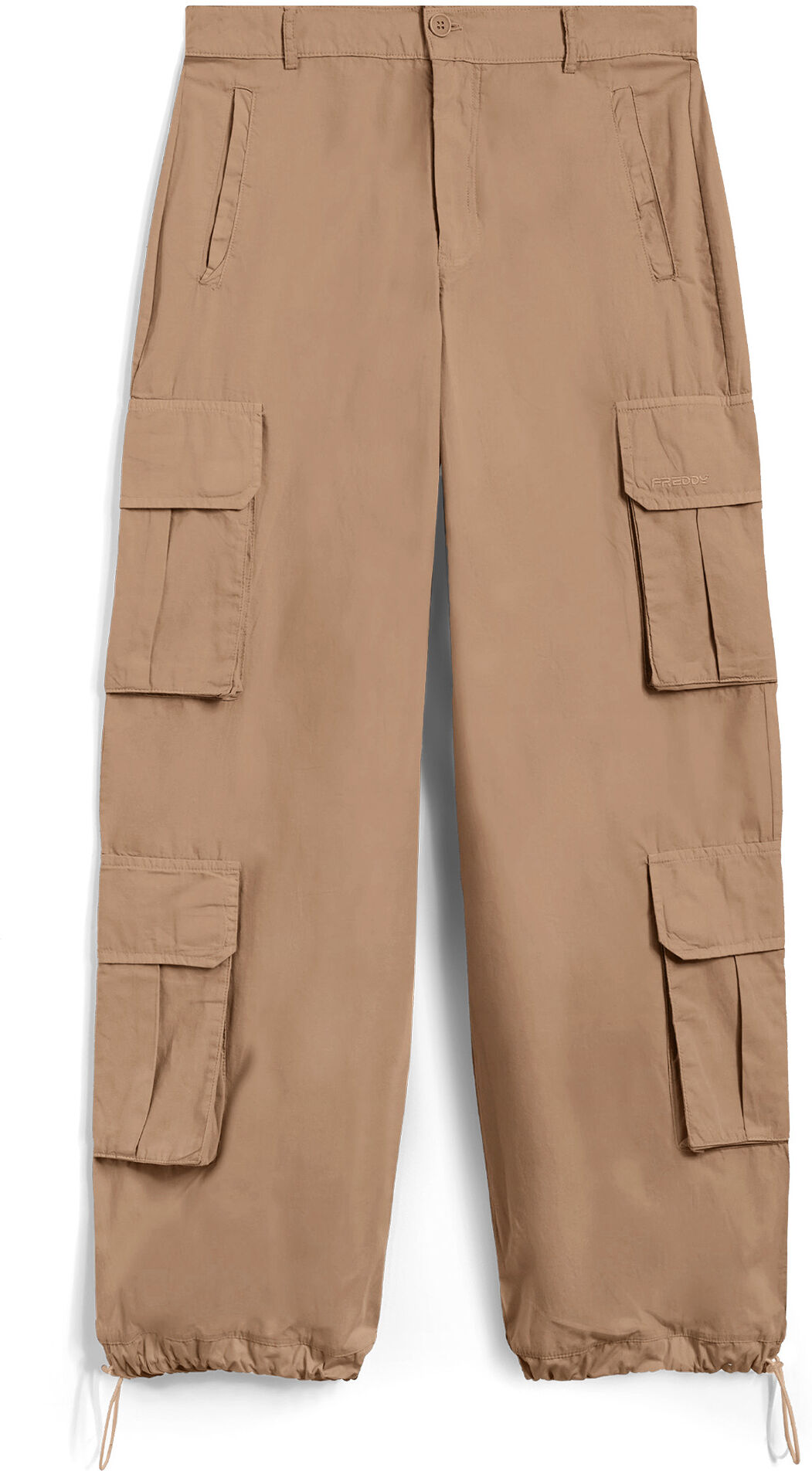 Freddy Pantaloni cargo baggy fit in popeline con quattro tasconi Warm Taupe Donna Extra Large