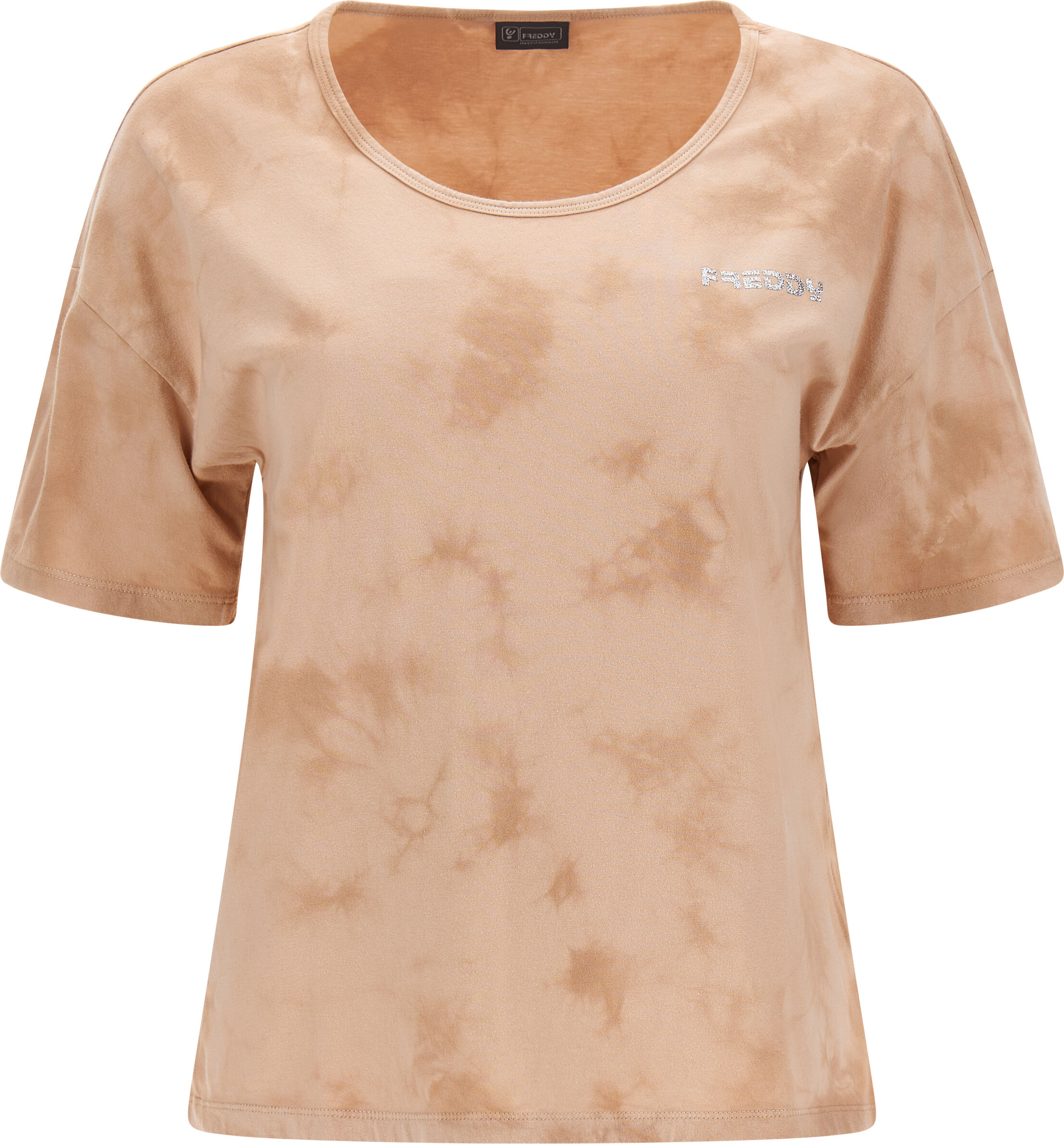 Freddy T-shirt comfort fit in jersey leggero tie dye Tie Dye Beige Donna Xxs