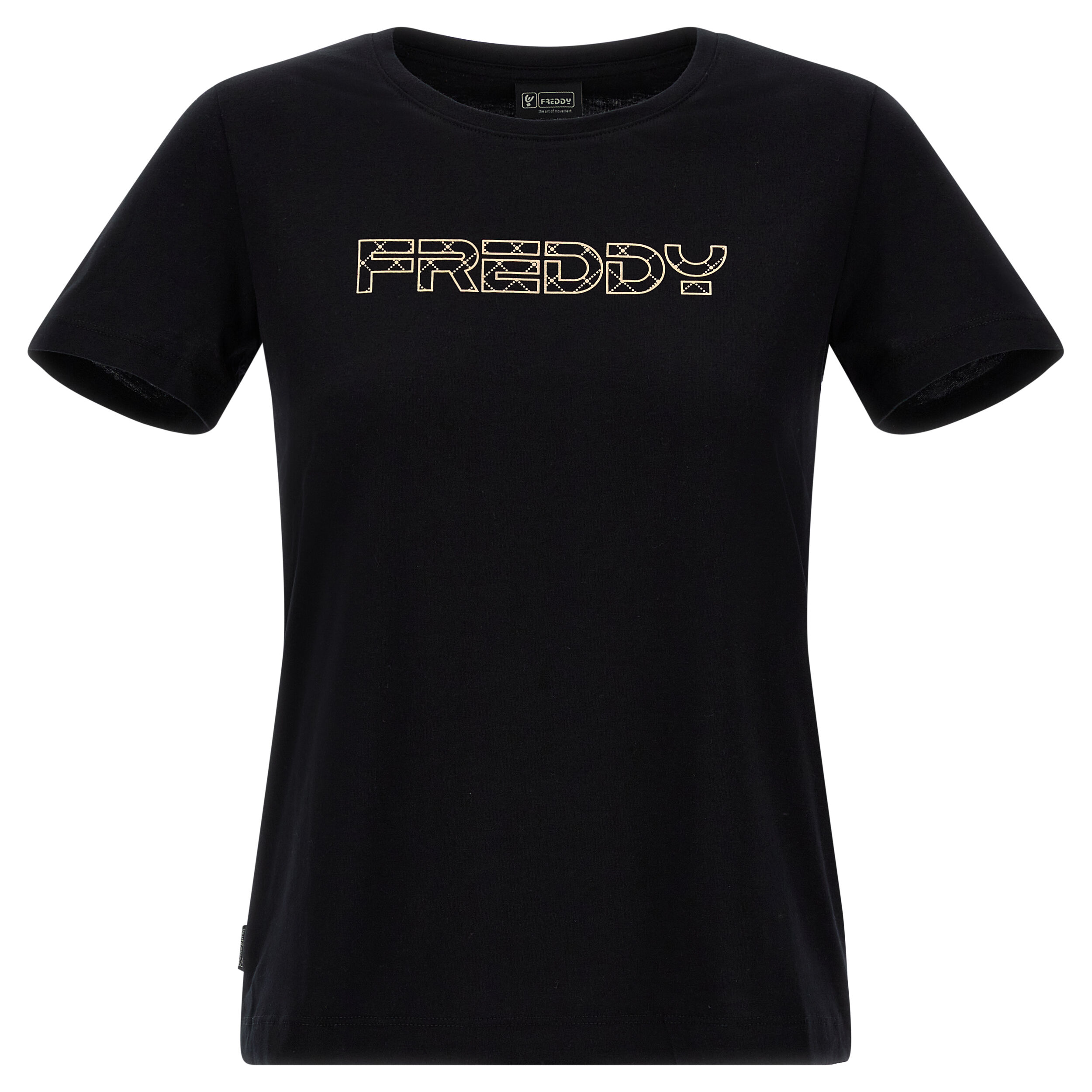 Freddy T-shirt in jersey di cotone con logo  bronzo Nero Donna Extra Large