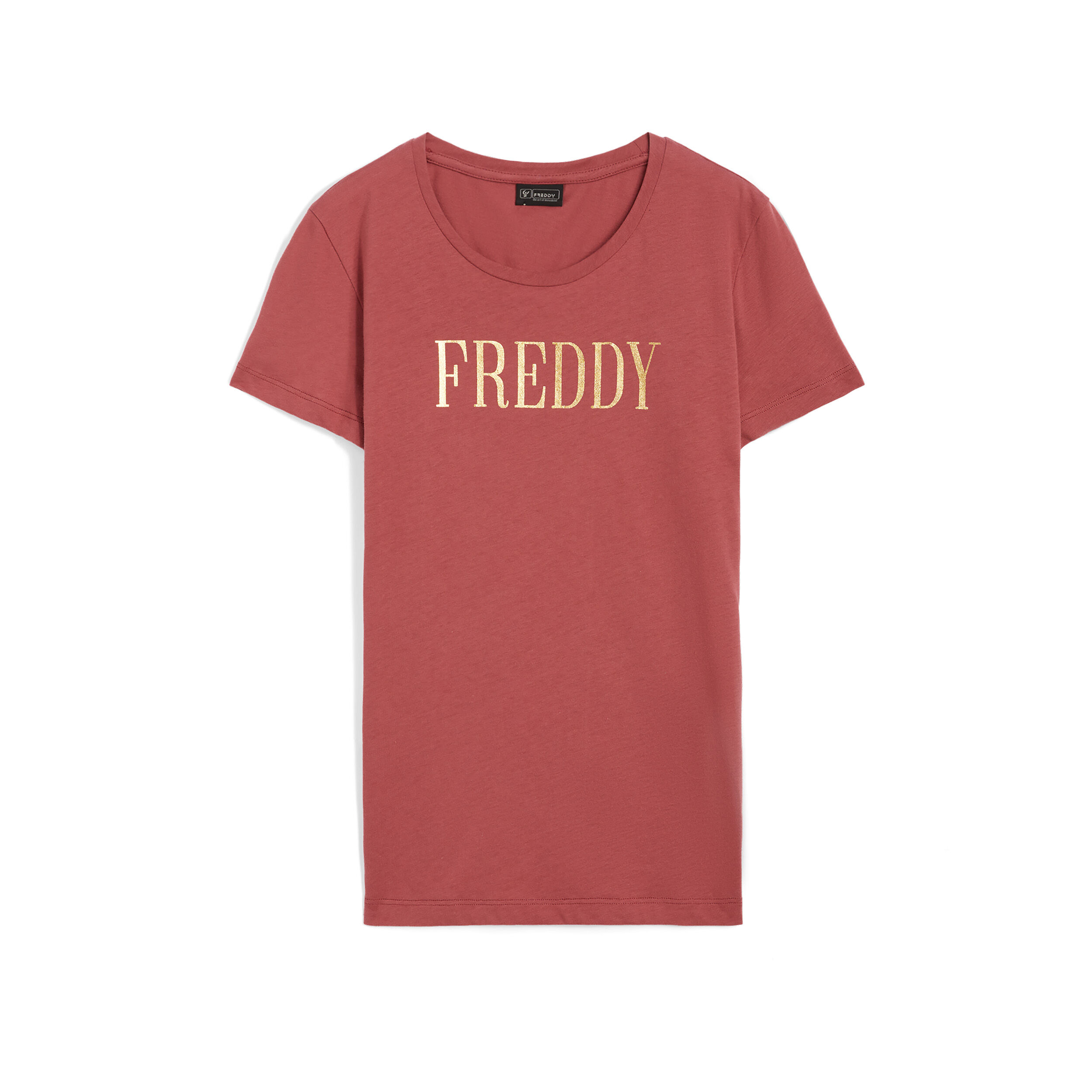 Freddy T-shirt regular fit in jersey con stampa  in oro Mauvewood Donna Extra Small