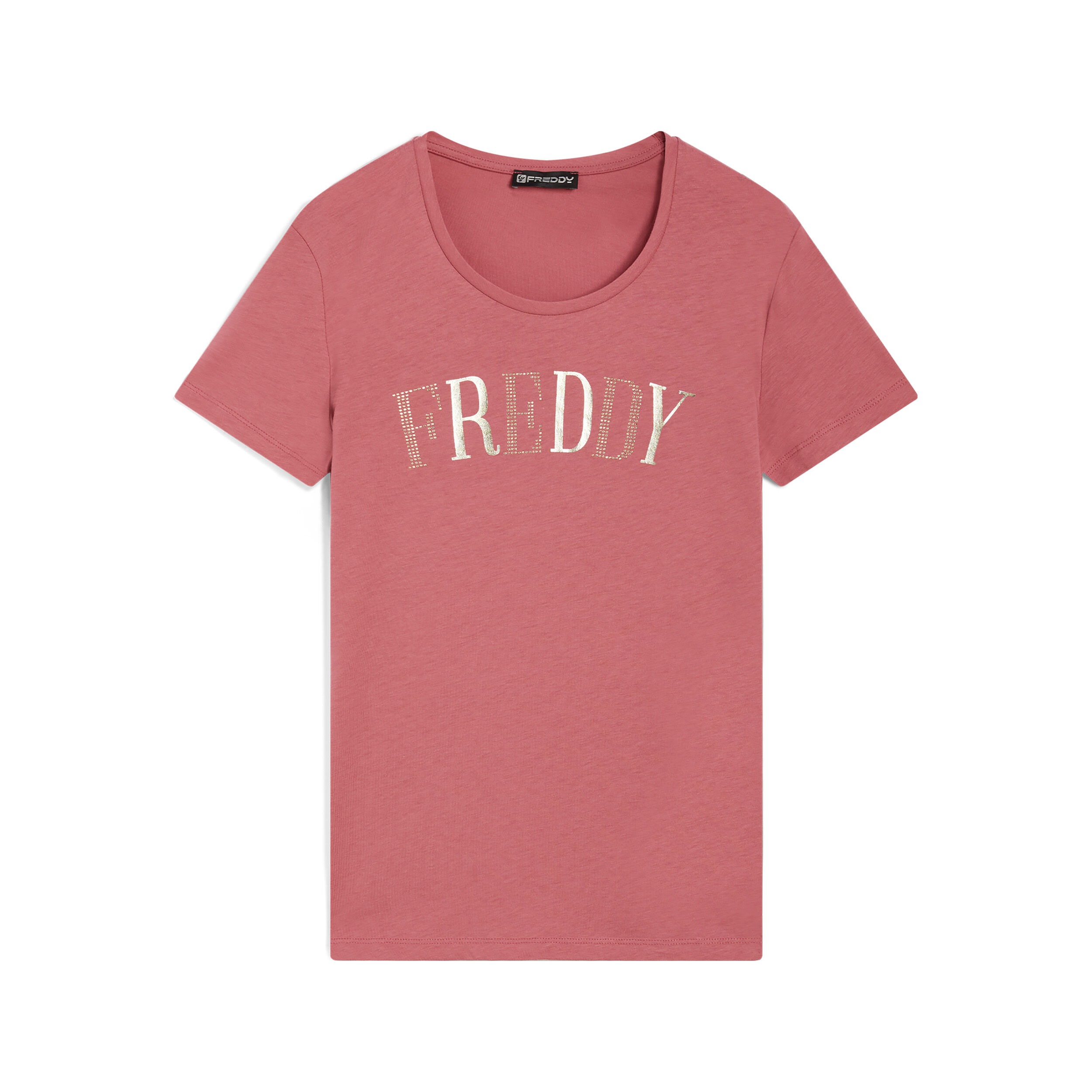 Freddy T-shirt regular fit con stampa  in oro e strass Mauvewood Donna Small