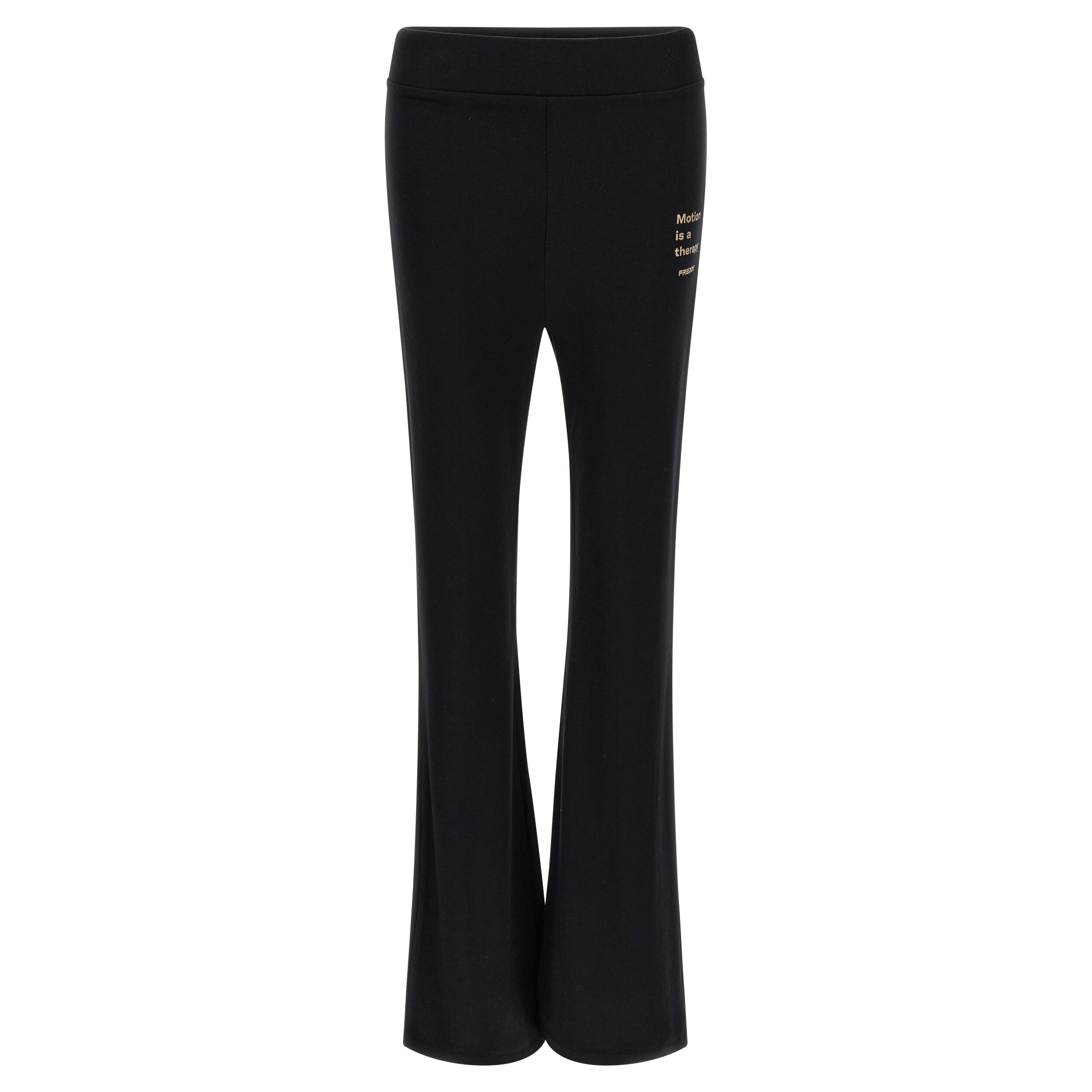 Freddy Leggings vita alta a zampa in felpa viscosa Nero Donna Xxs