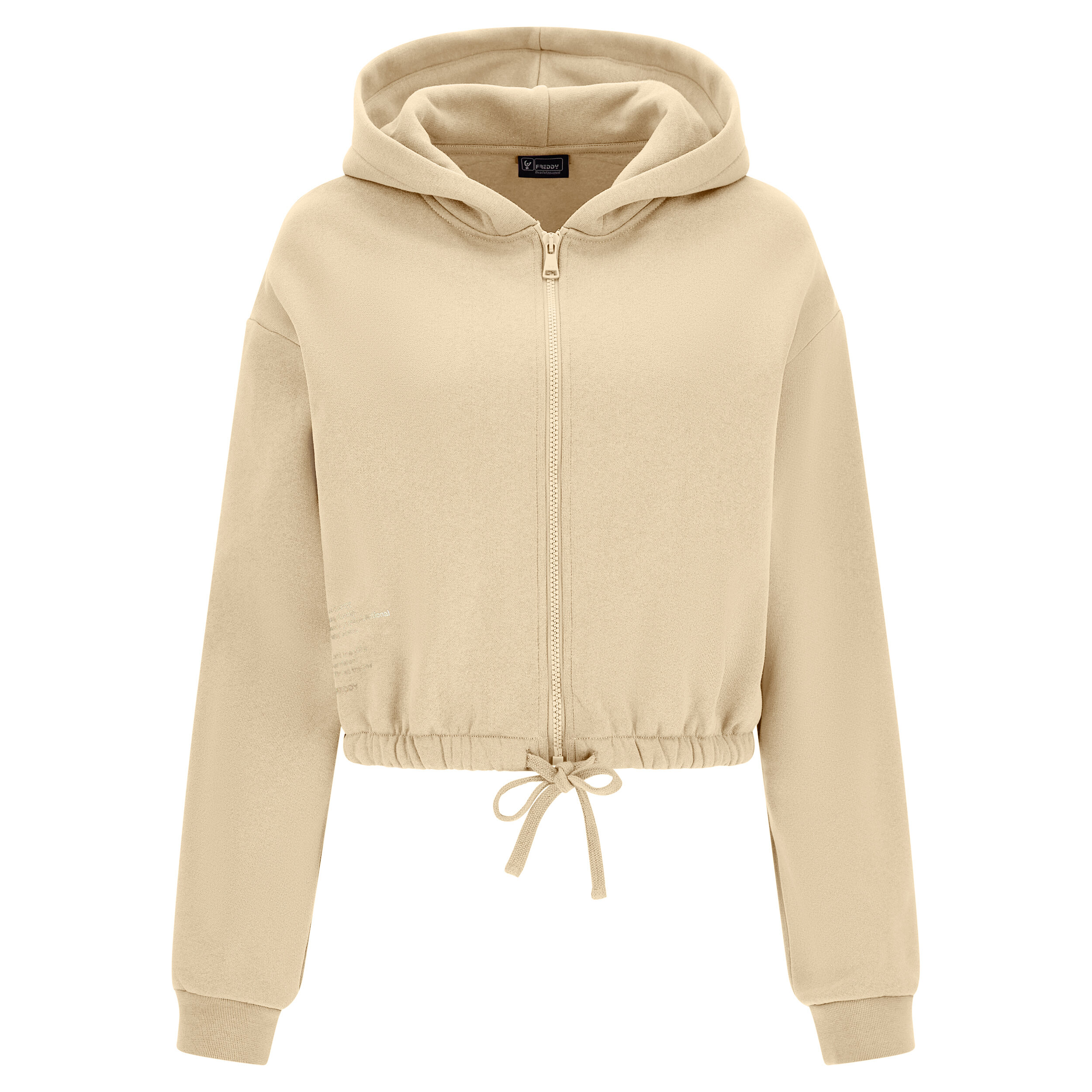 Freddy Felpa cappuccio corta con coulisse in vita e chiusura zip Safari Donna Extra Small