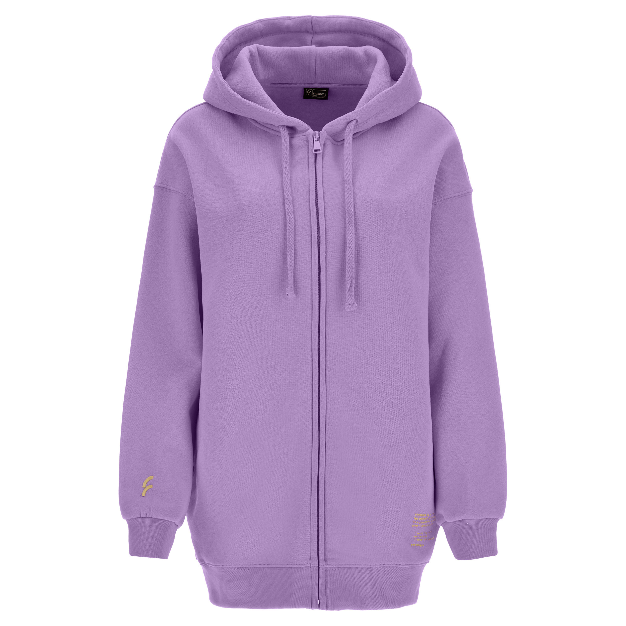 Freddy Felpa oversize zippata con cappuccio e stampa sul fondo English Lavander Donna Extra Small