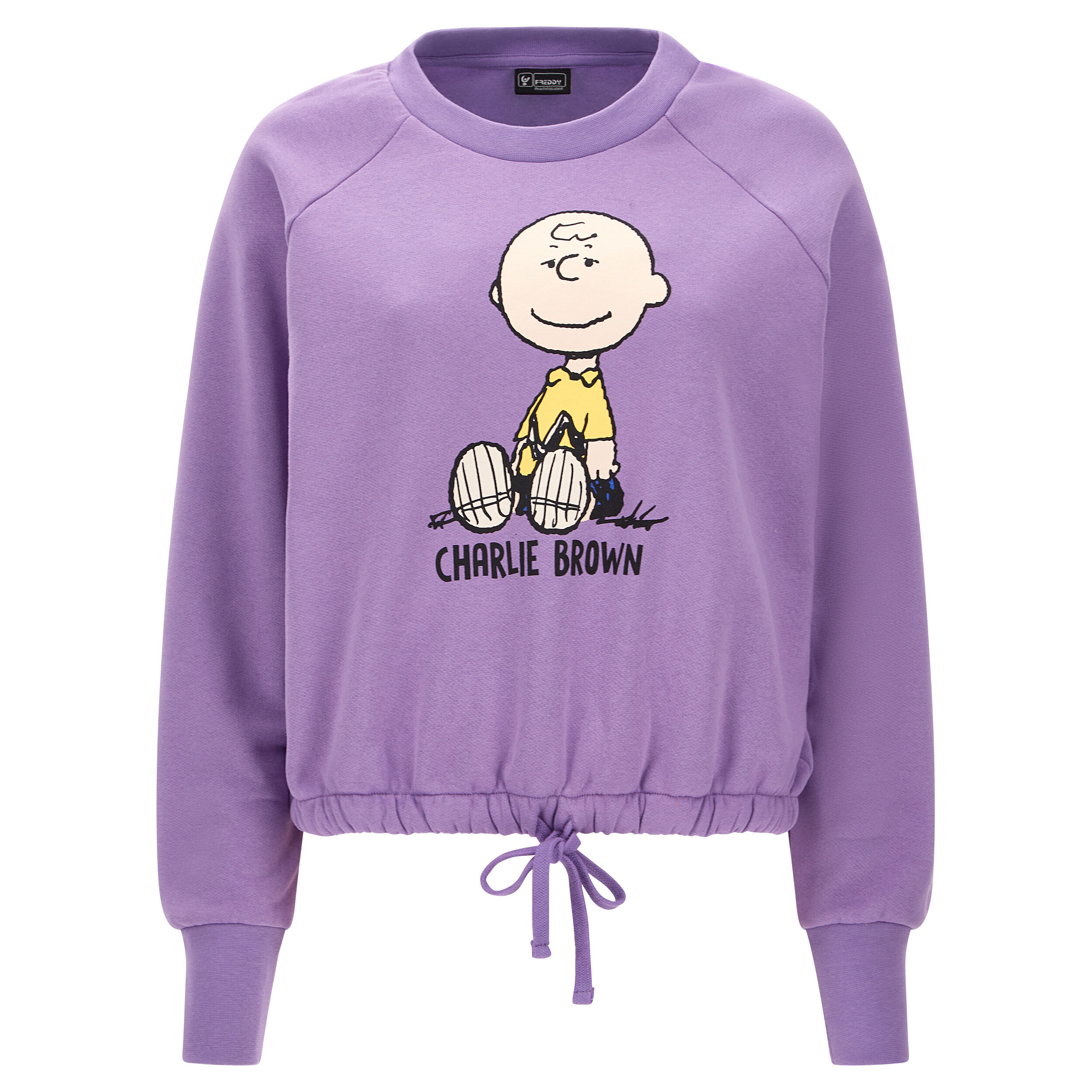 Freddy Felpa corta con coulisse in vita e stampa Charlie Brown English Lavander Donna Extra Large