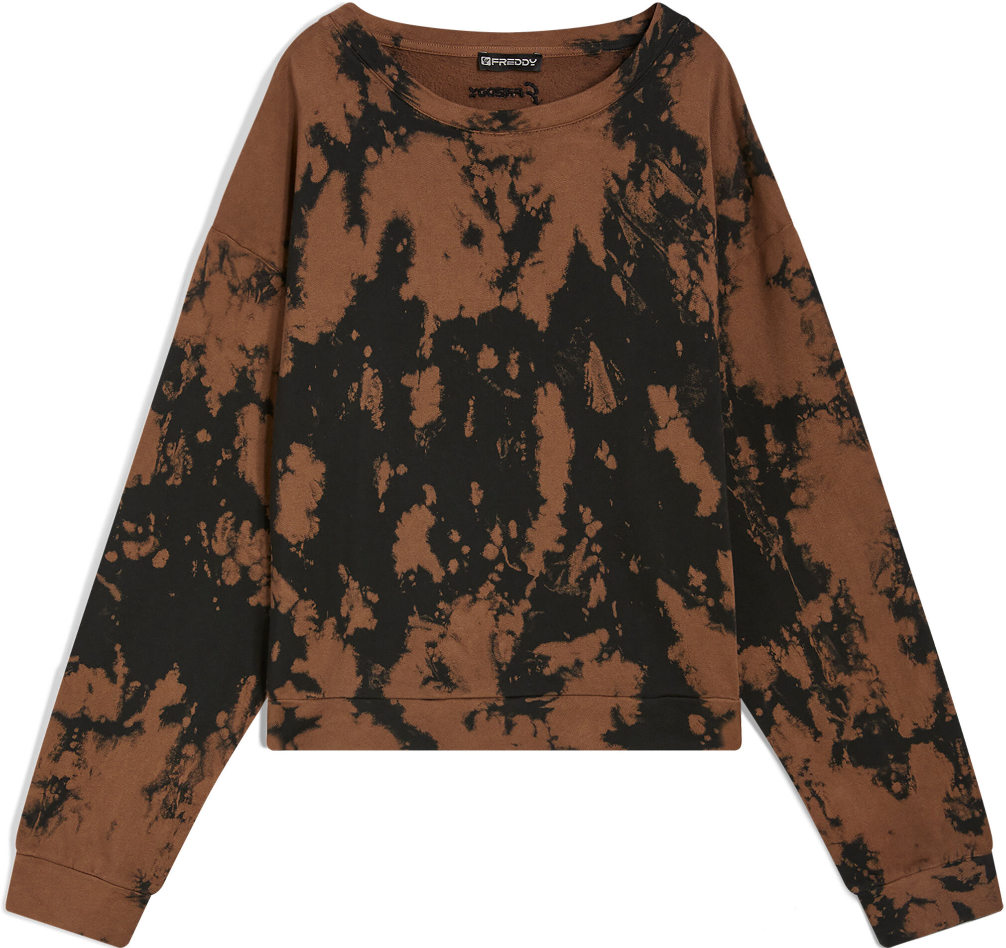 Freddy Felpa comfort fit girocollo stampa tie dye Black-Brown Donna Large