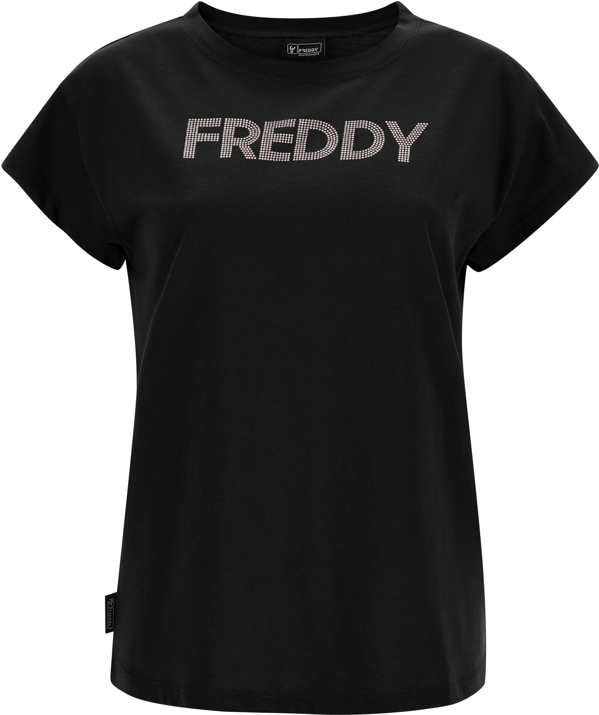 Freddy T-shirt con maniche ad aletta e stampa  argento Nero Donna Extra Small