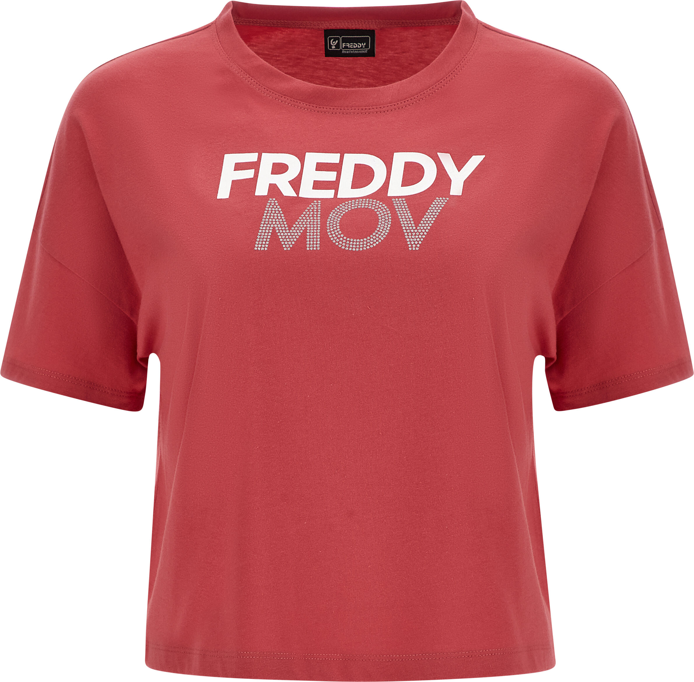 Freddy T-shirt comfort fit corta in vita con stampa a contrasto Slate Rose Donna Small