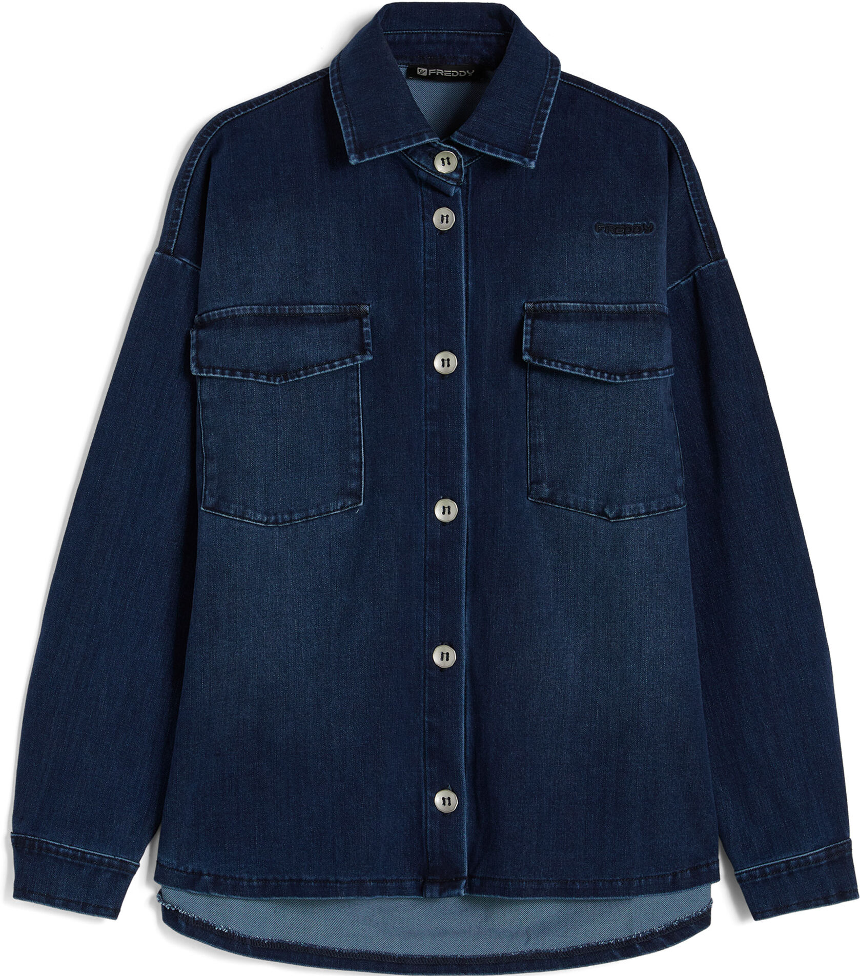 Freddy Camicia da donna oversize in denim scuro Dark Jeans-Seams On Tone Donna Extra Large