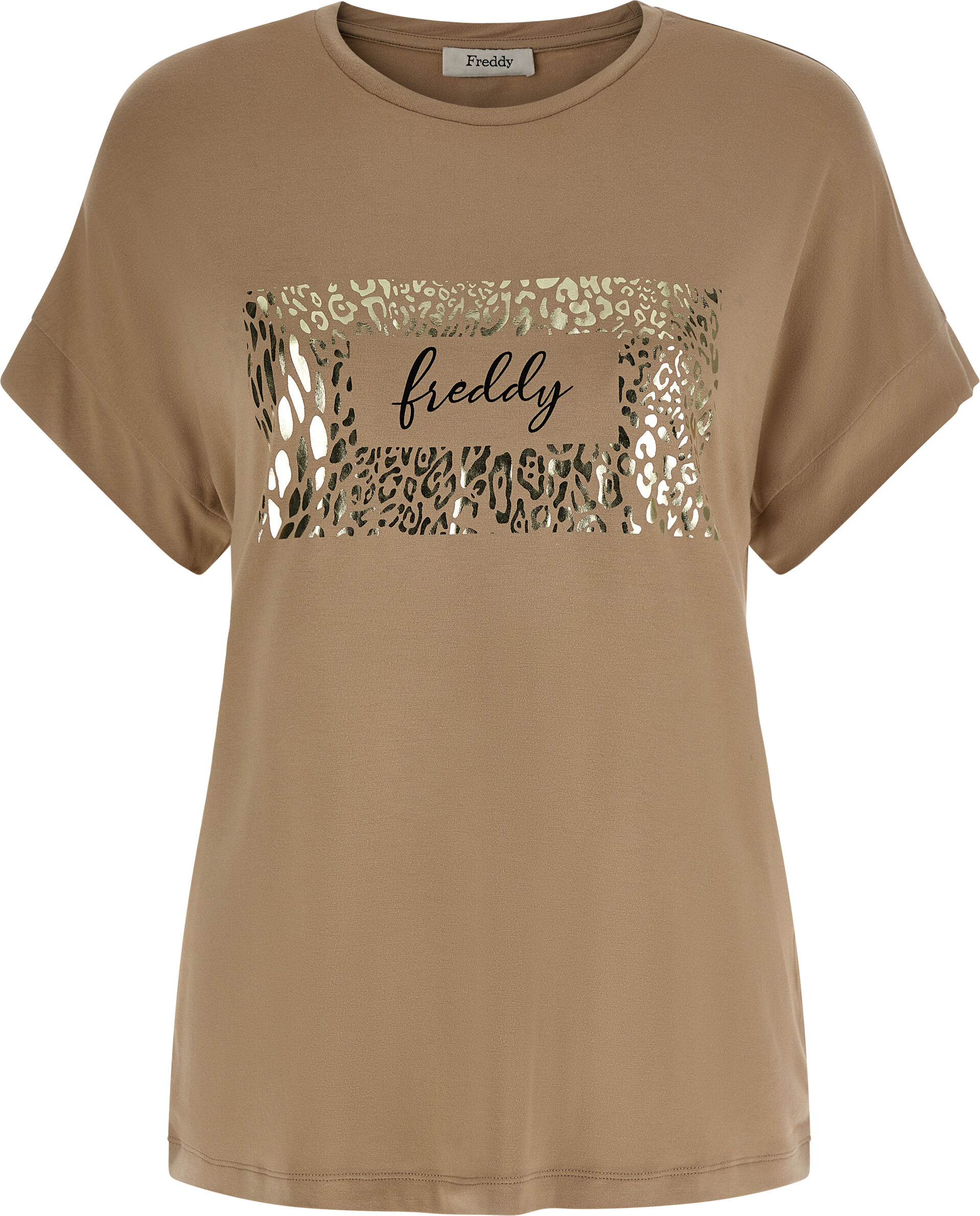 Freddy T-shirt in jersey viscosa con grafica lucida in tono colore Tuffet Donna Medium