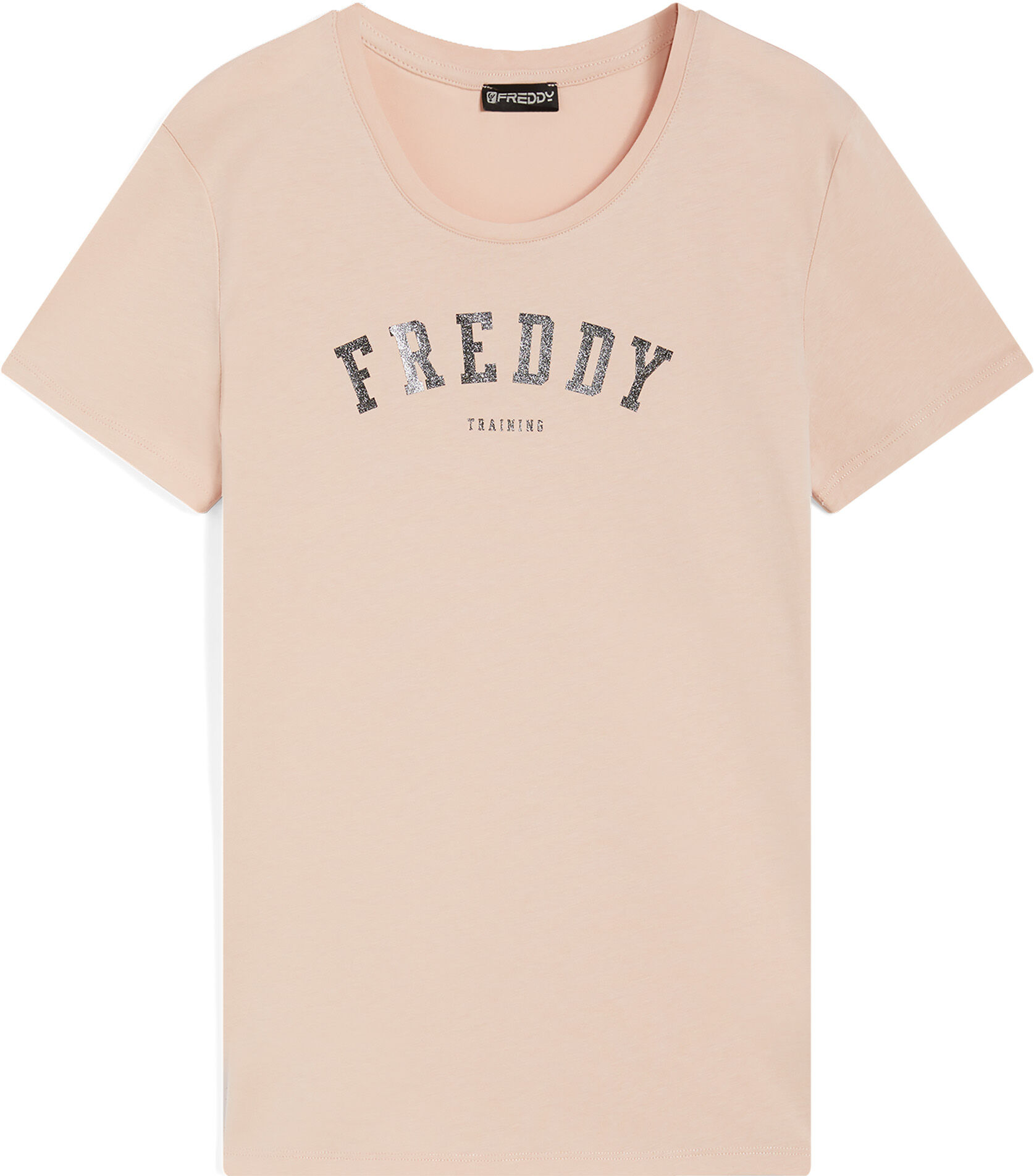 Freddy T-shirt girocollo in jersey con stampa college glitter Smoke Rose Donna Extra Small