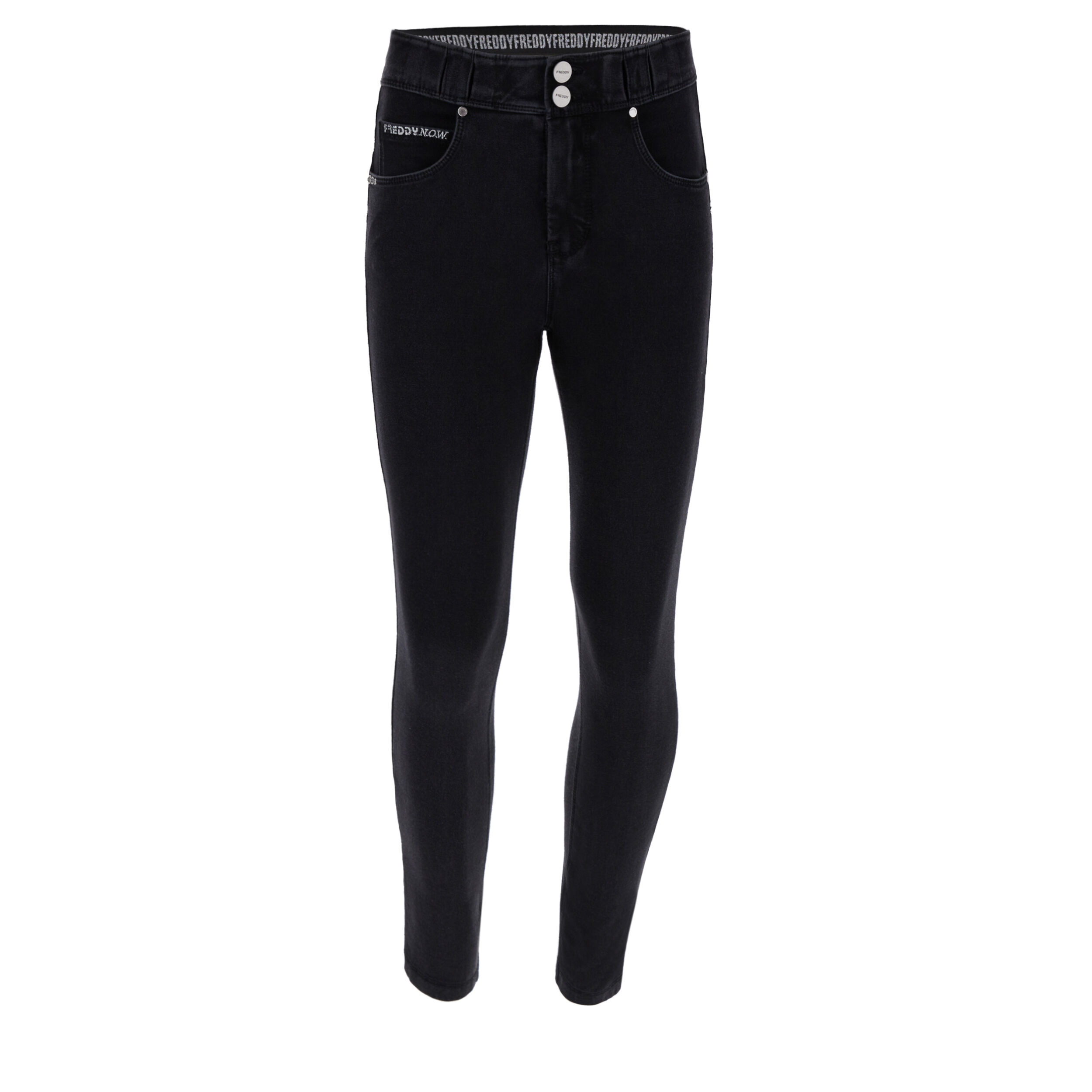 Freddy Pantaloni N.O.W.® superskinny vita media in jersey eco Jeans Nero-Cuciture In Tono Donna Extra Large