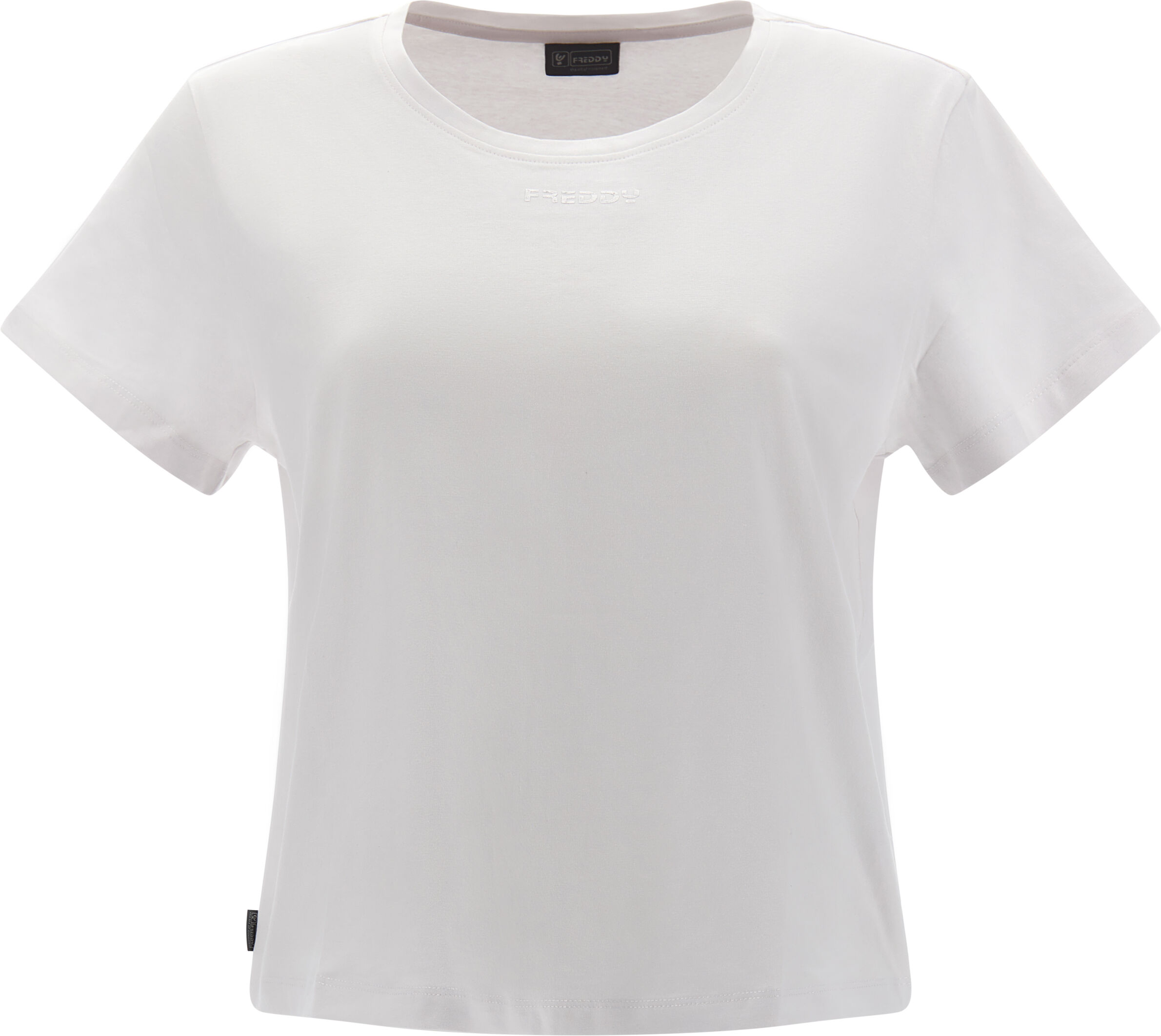 Freddy T-shirt cropped con piccola stampa  argento Bianco Donna Extra Large