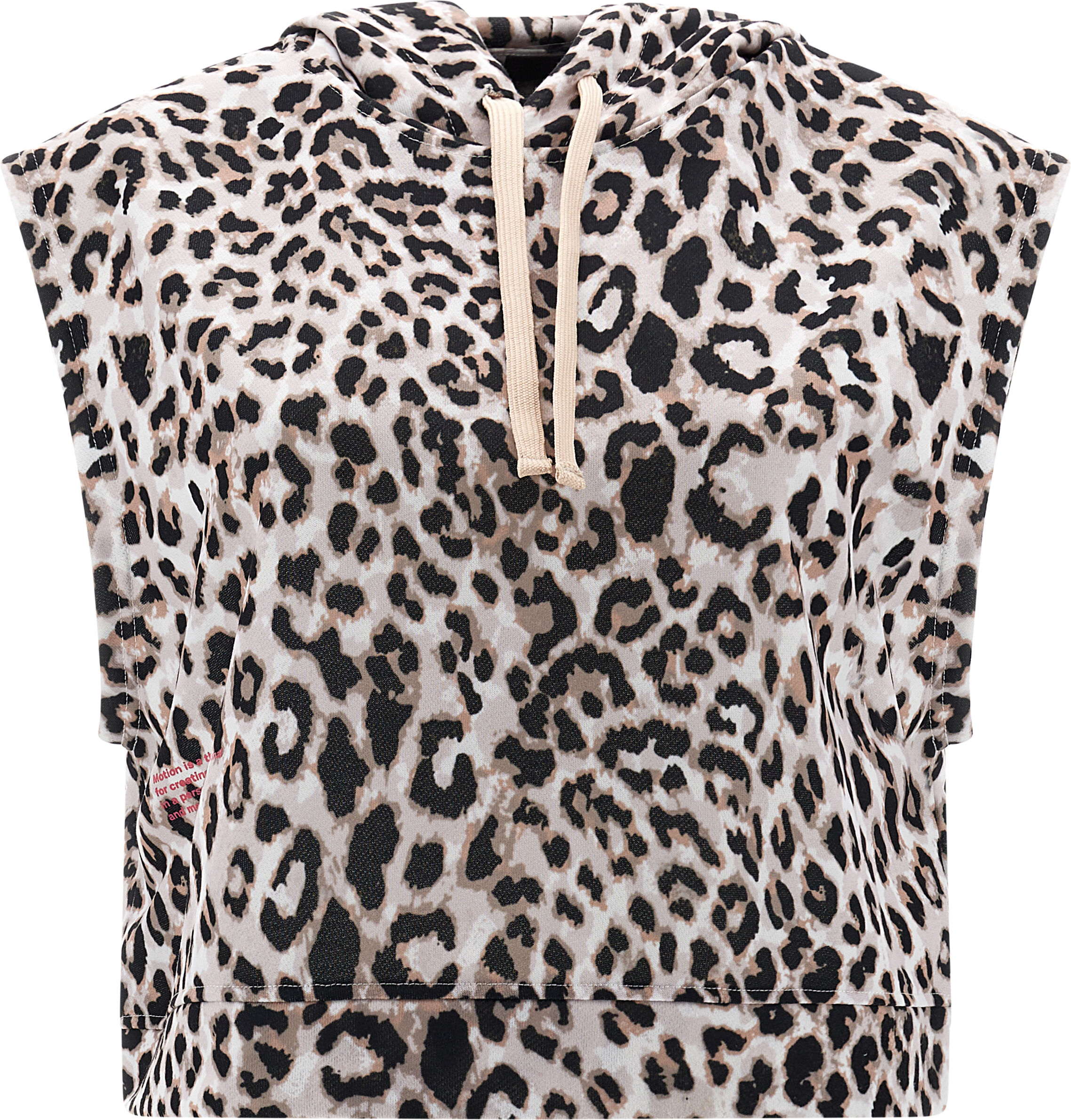 Freddy Felpa cropped senza maniche leopardata con cappuccio Animalier Donna Large