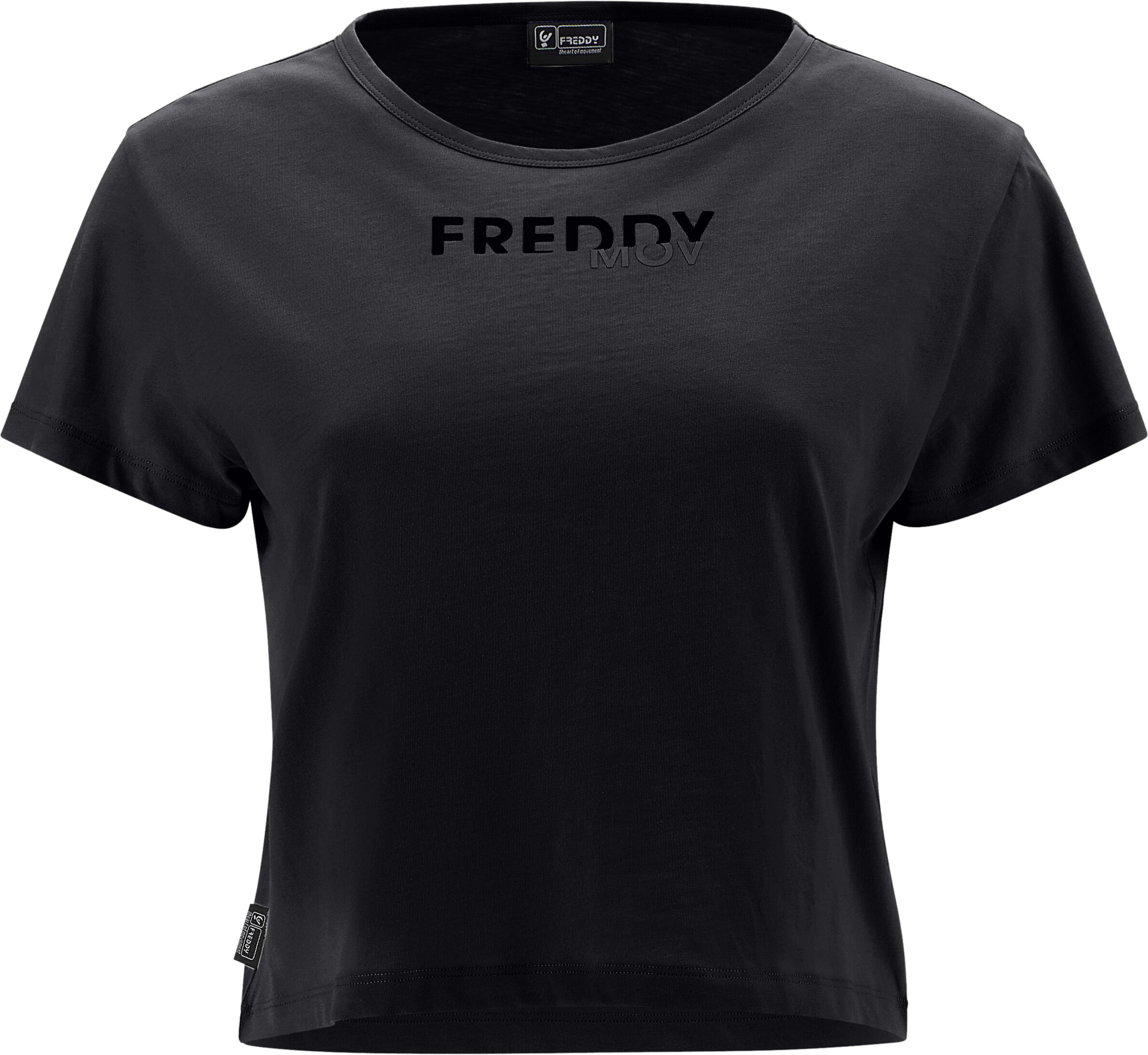 Freddy T-shirt cropped con stampa in rilievo  MOV Nero Donna Medium