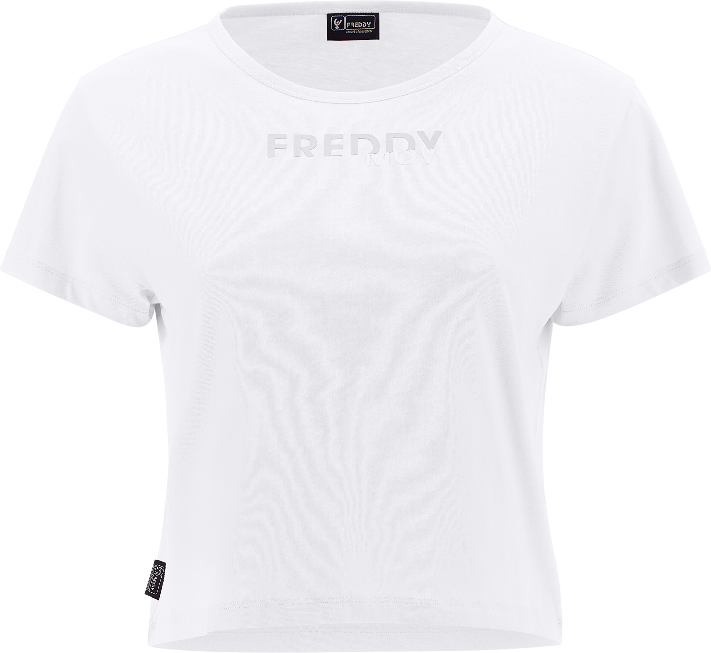 Freddy T-shirt cropped con stampa in rilievo  MOV Bianco Donna Extra Large