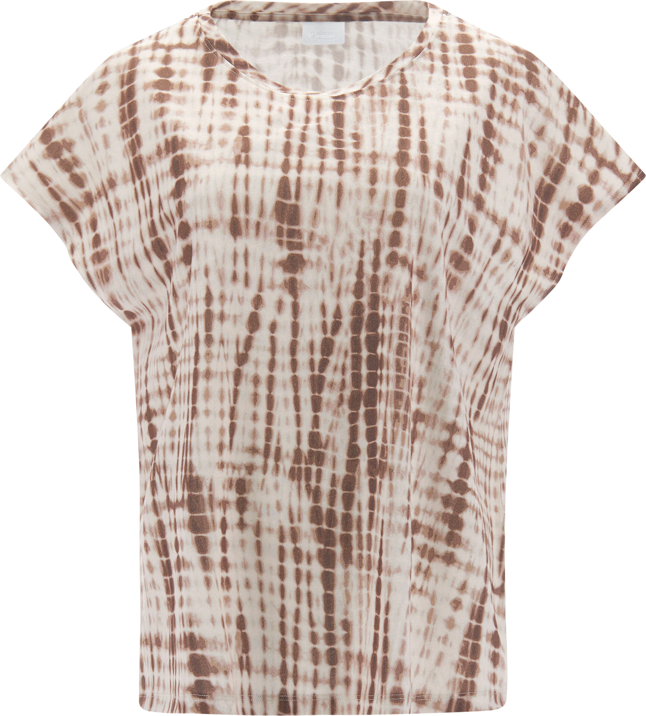 Freddy T-shirt comfort in jersey modal con fantasia all over Tie Dye Beige Donna Extra Large