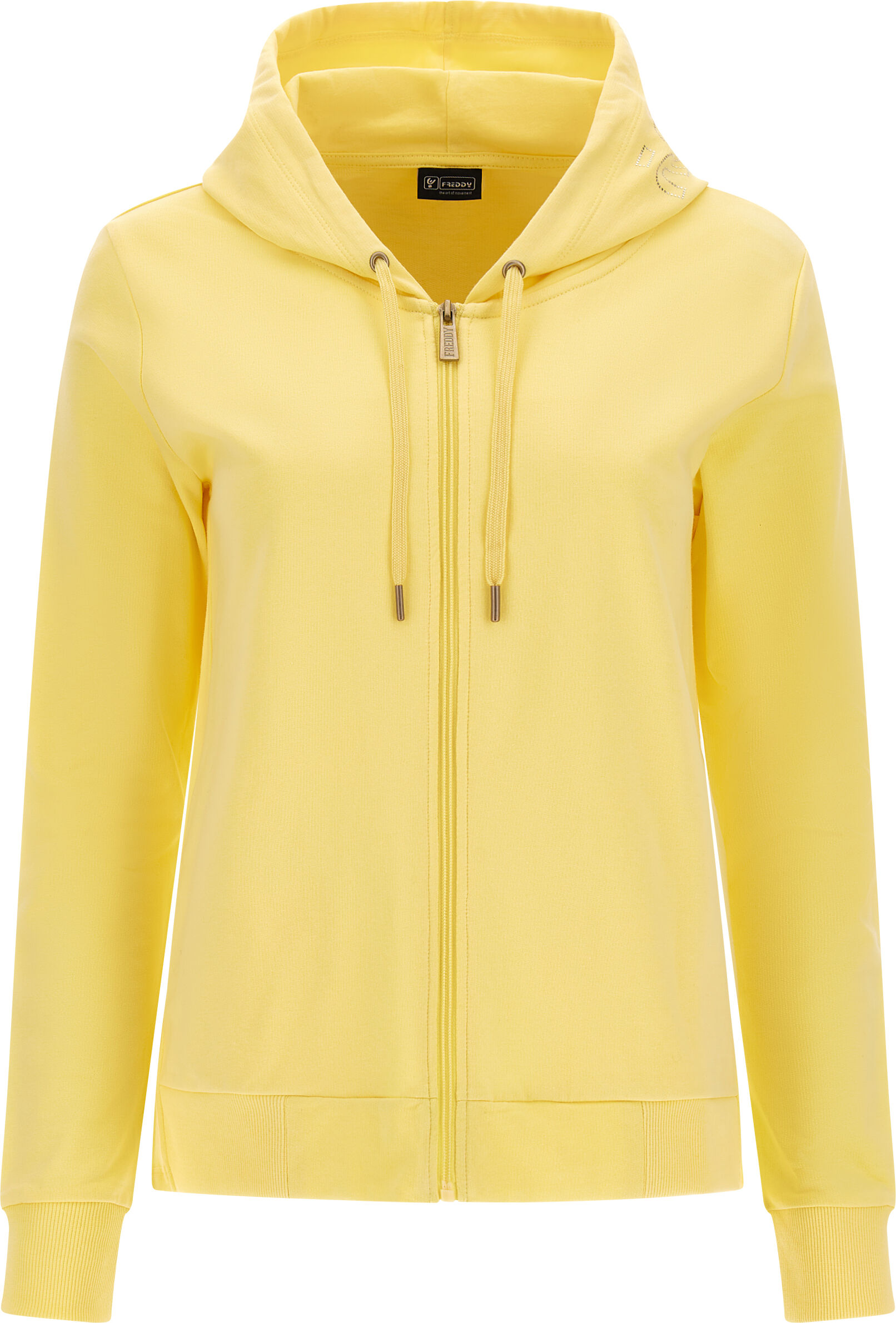 Freddy Felpa full zip cappuccio con logo  in micro pois oro Banana Pale Donna Small