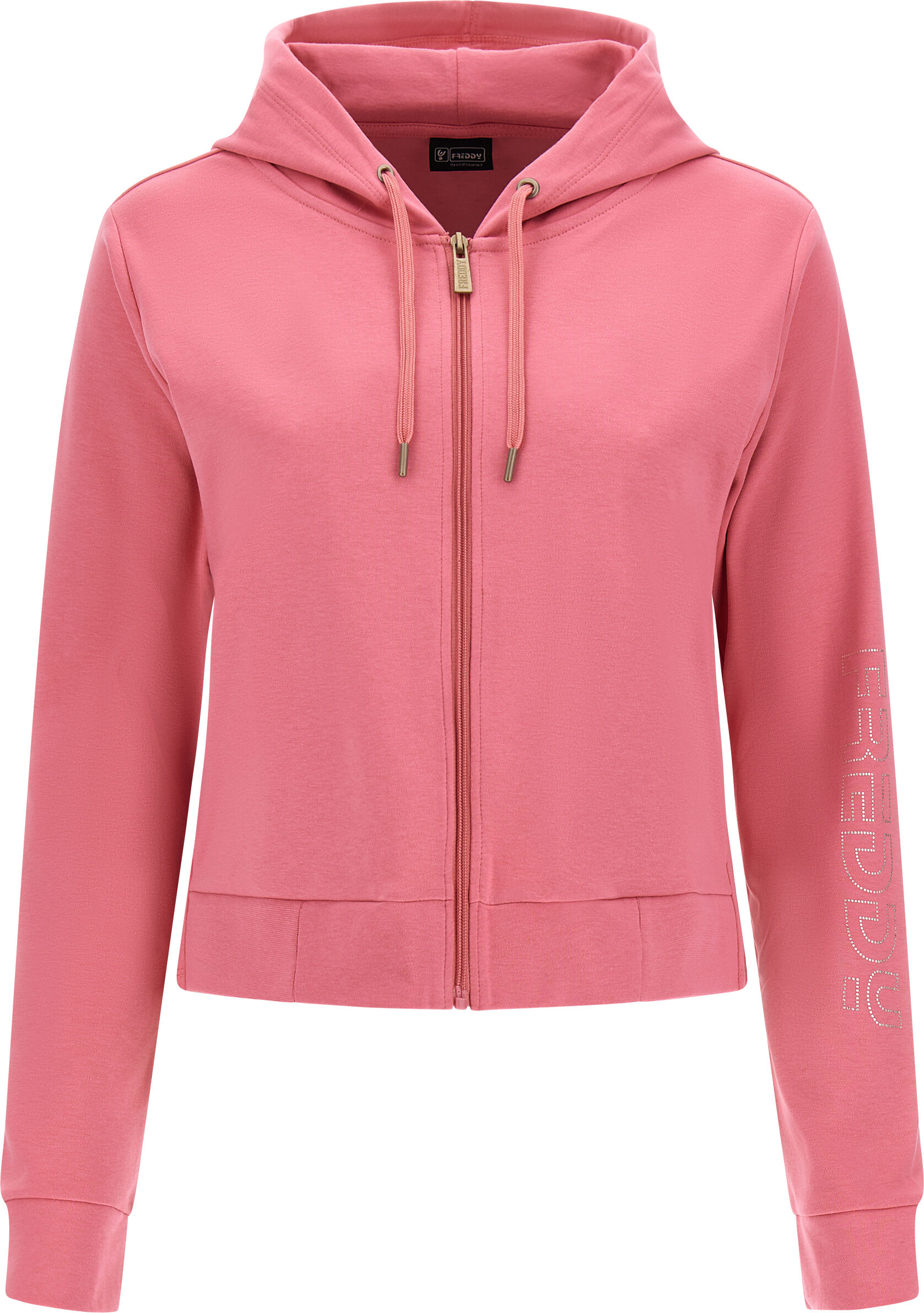 Freddy Felpa cropped in interlock con cappuccio e stampa  oro Chateau Rose Donna Extra Small