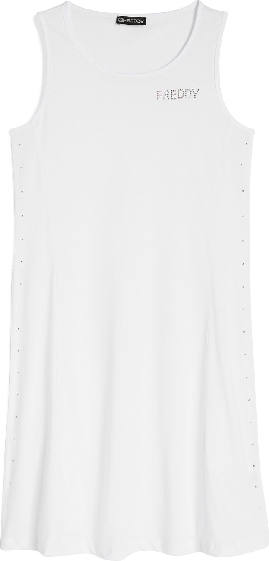 Freddy Abito in jersey senza maniche con borchie metal sui fianchi Bianco Donna Large