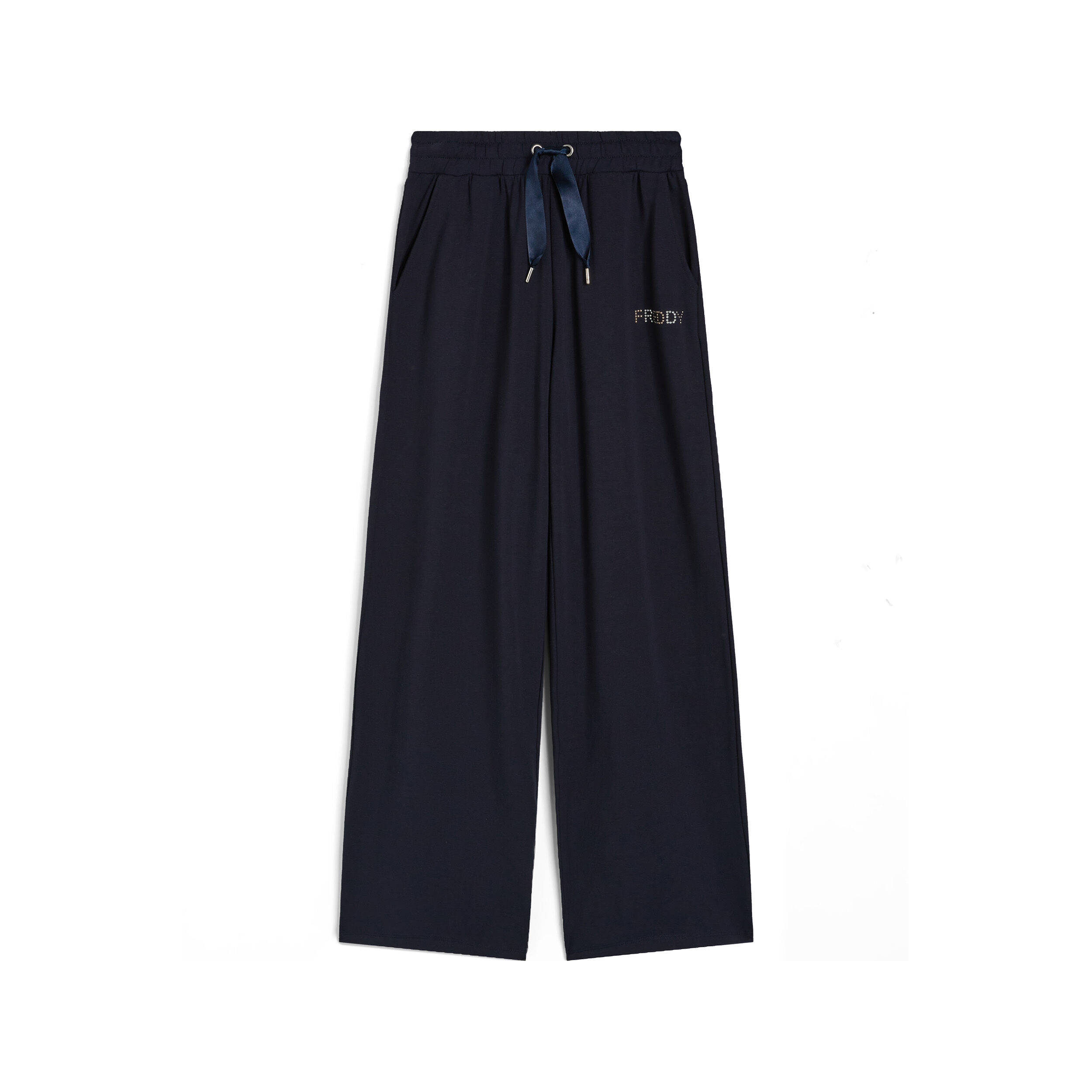 Freddy Pantaloni donna in french terry modal con gamba dritta Blu Navy Donna Small