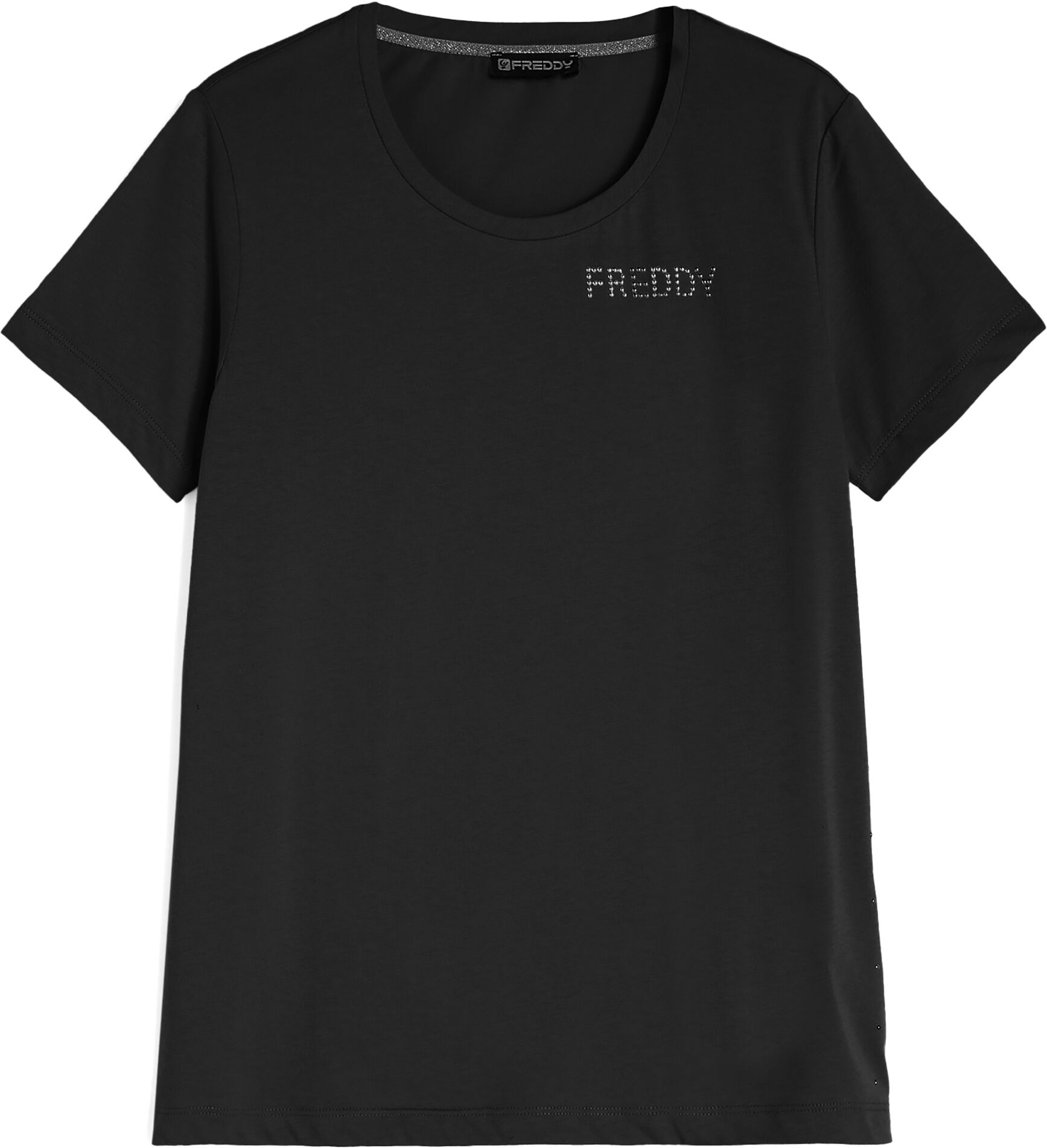 Freddy T-shirt in jersey con borchie metallizzate sui fianchi Nero Donna Extra Large