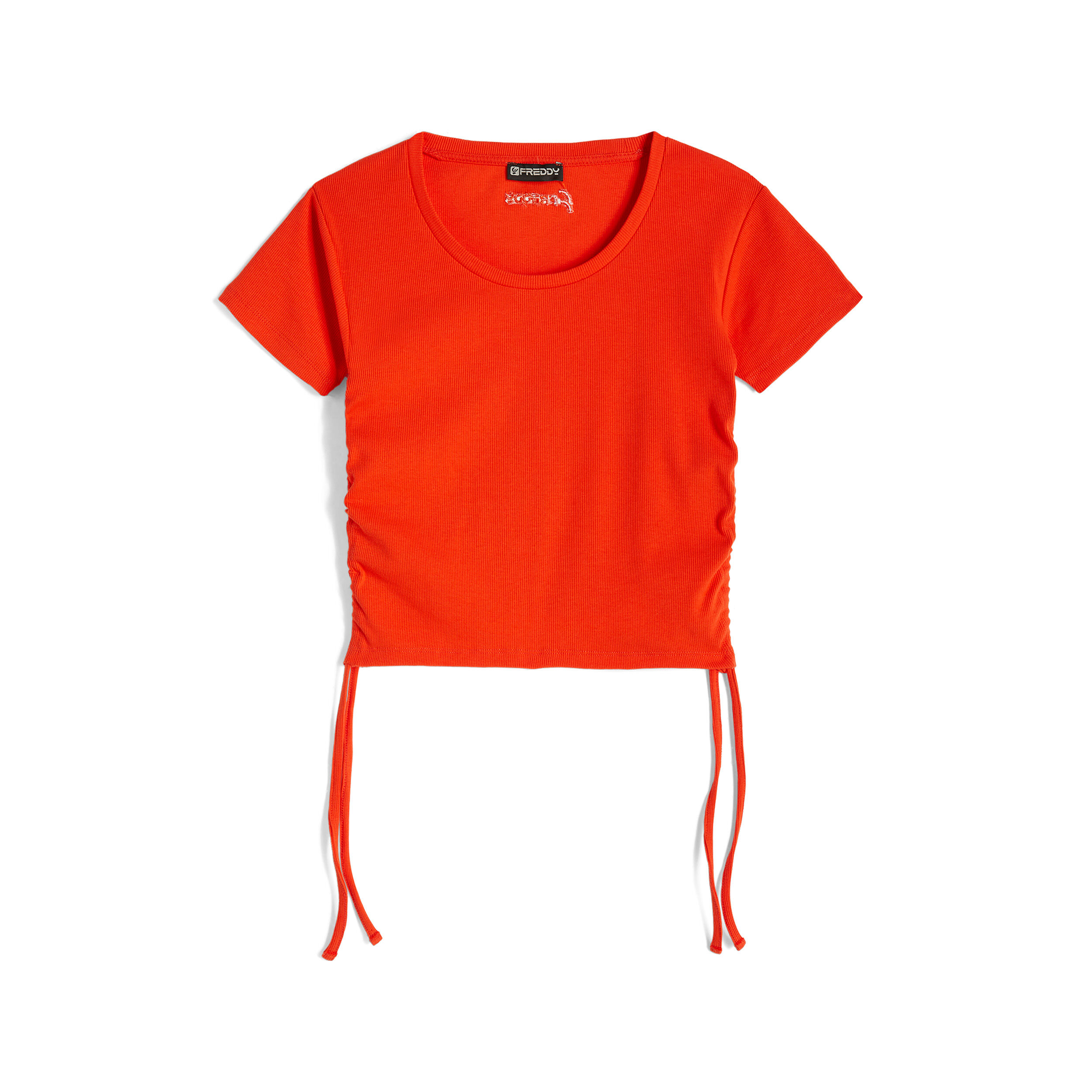 Freddy T-shirt donna slim fit in costina con laccetti sui fianchi Grenadine Donna Small