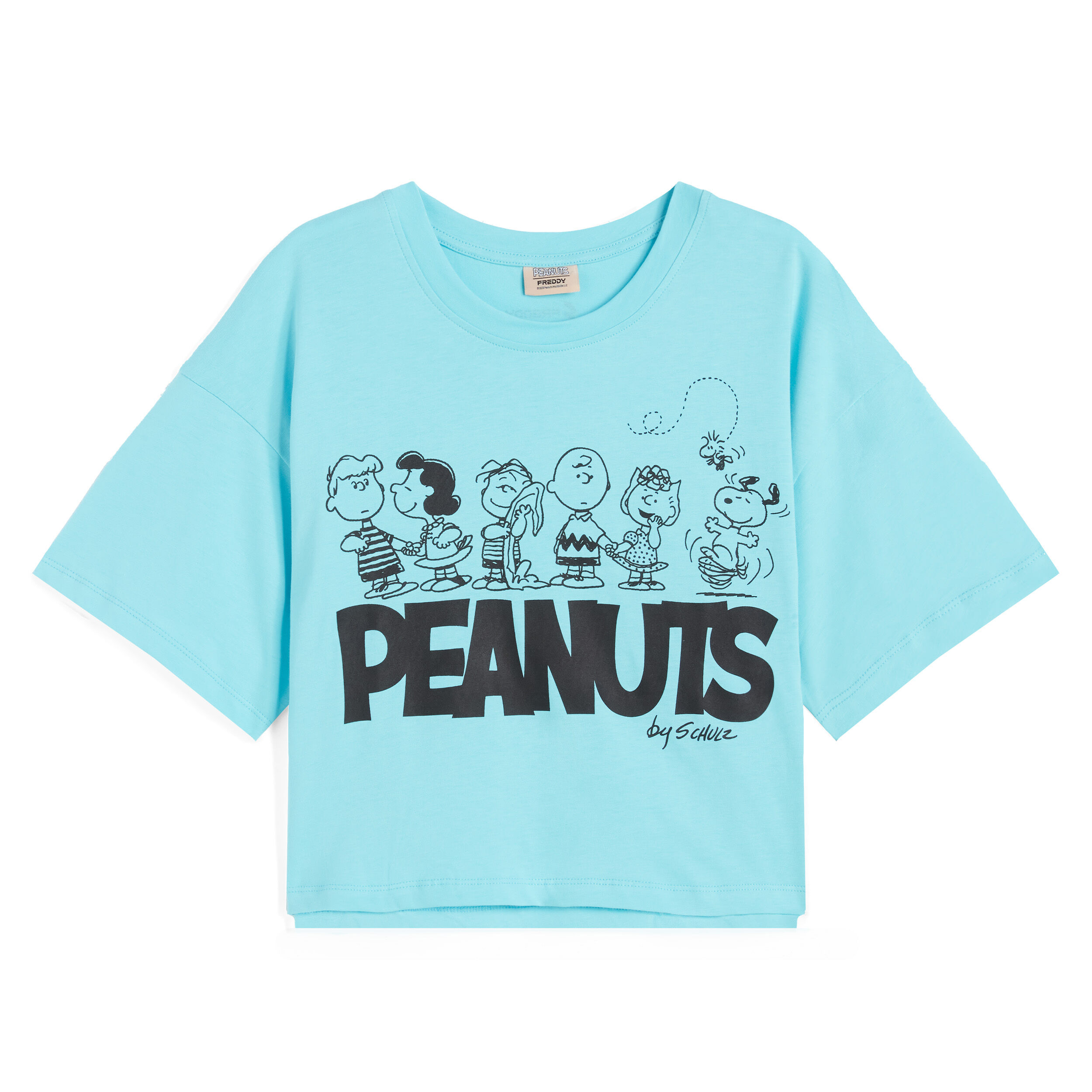 Freddy T-shirt donna corta in jersey con grafica Peanuts Blue Radiance Donna Large