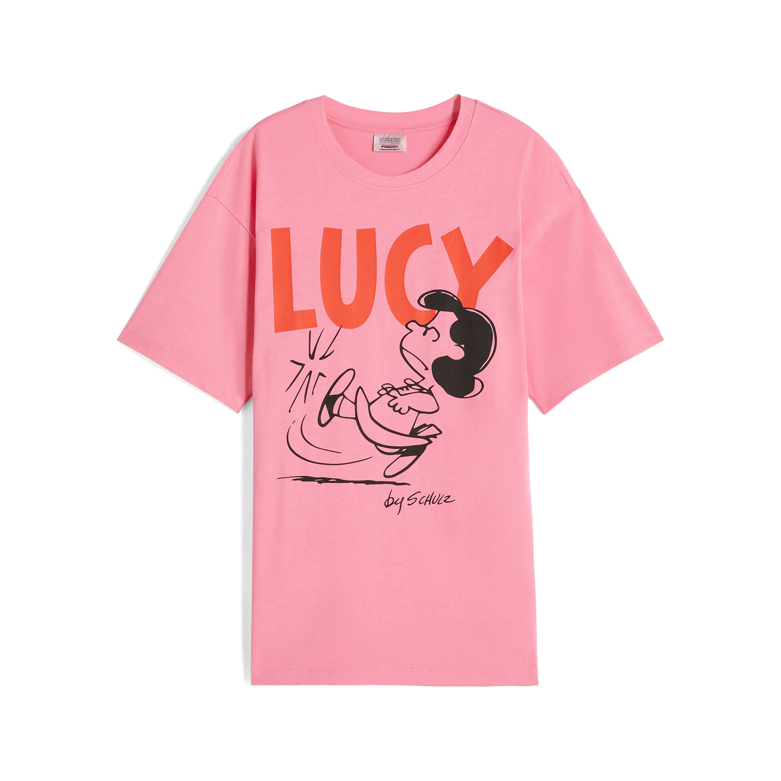Freddy T-shirt donna oversize in jersey con grafica Peanuts Pink Carnation Donna Extra Large