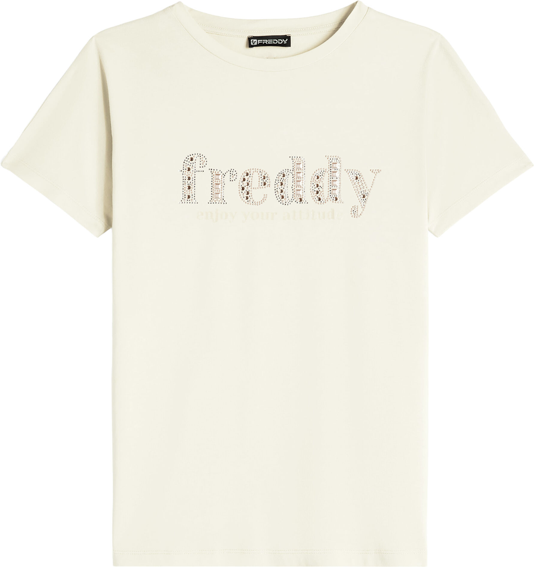 Freddy T-shirt donna in jersey modal con logo composto da strass Tofu Donna Extra Small