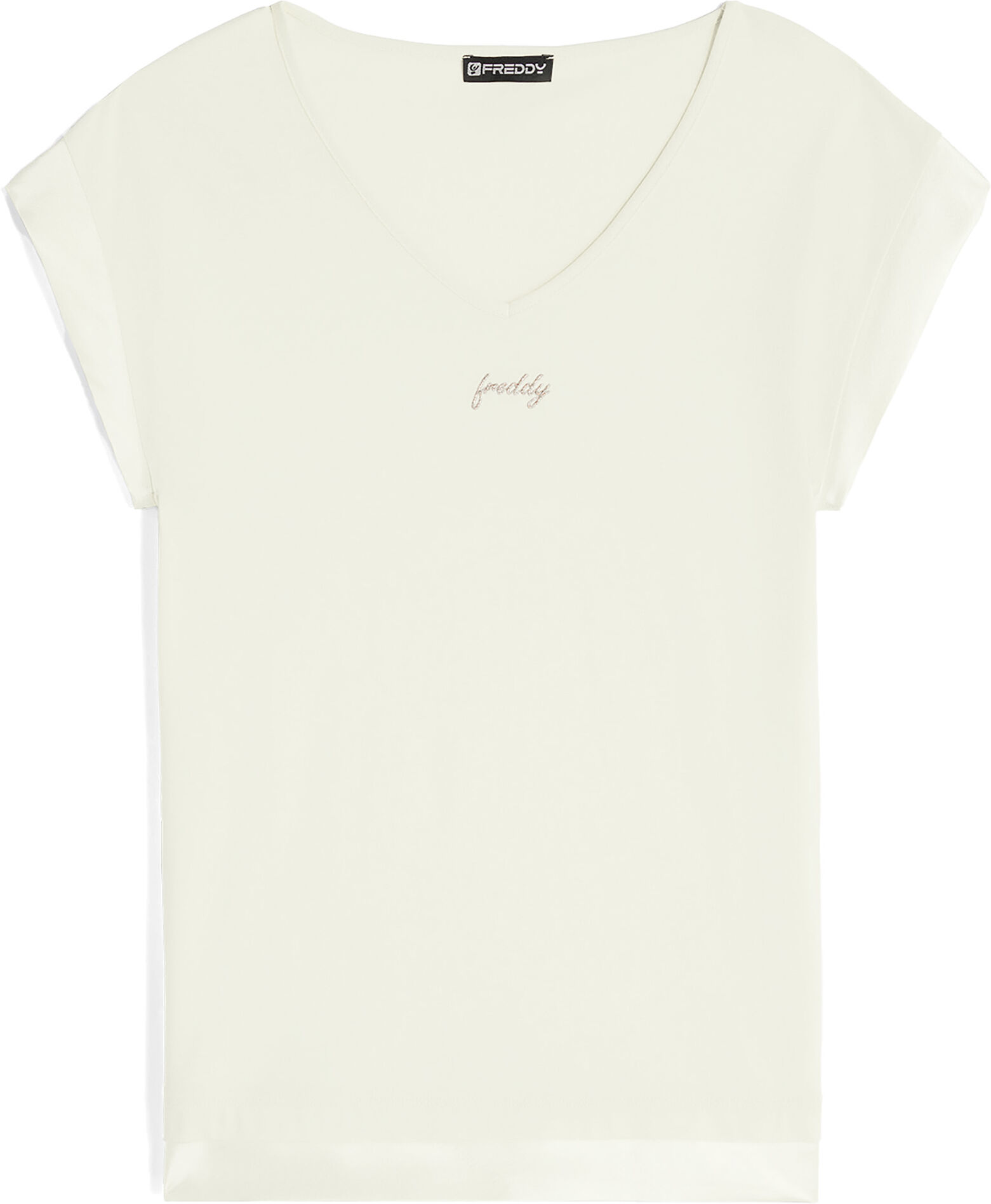 Freddy T-shirt donna in jersey modal con inserti in satin Tofu Donna Large