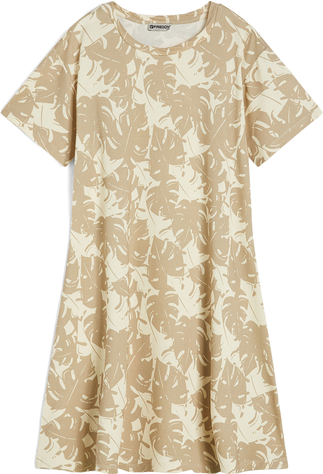 Freddy Abito skater in jersey modal stampa tropical all over Beige And White Allover Flower Donna Extra Large