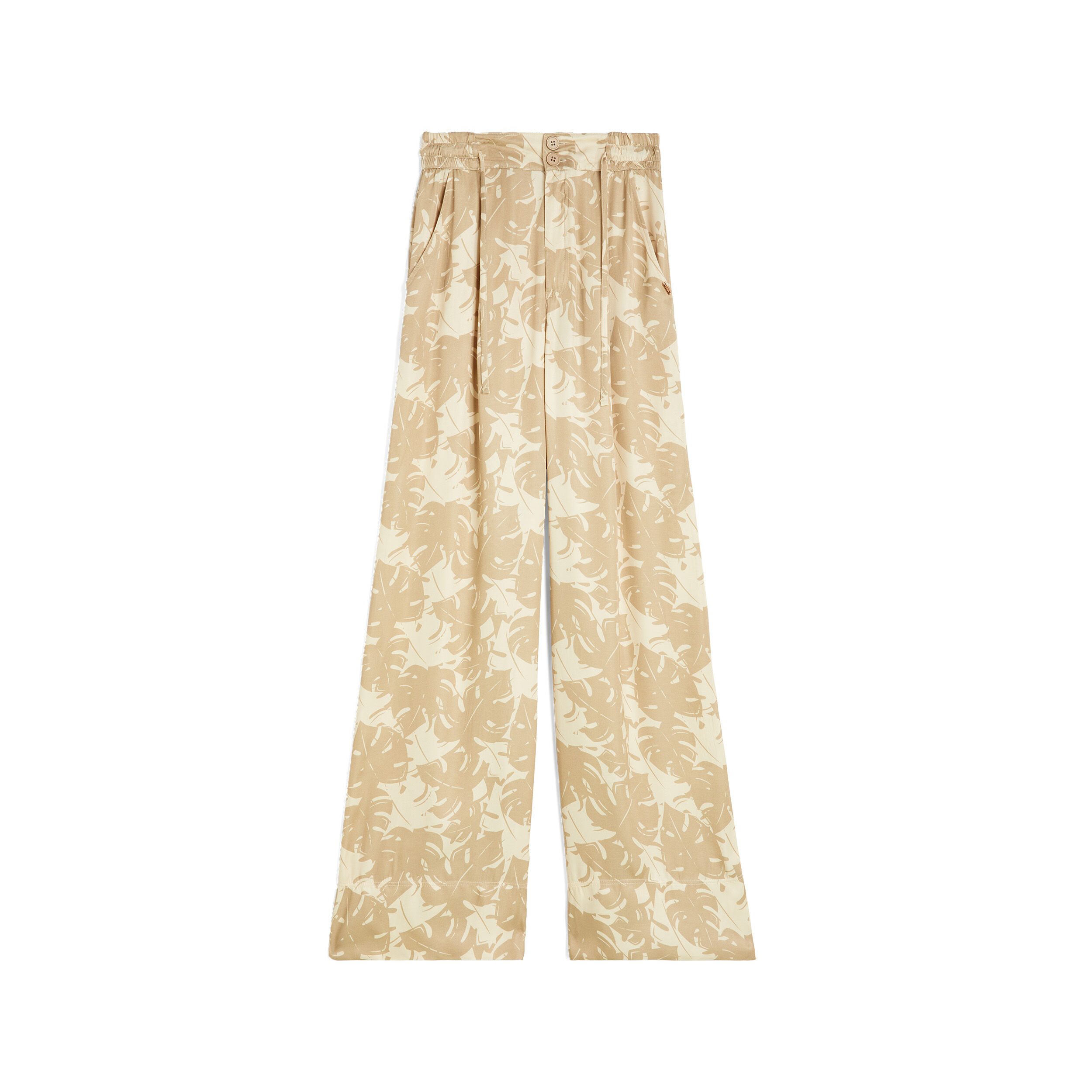 Freddy Pantaloni culotte gamba ampia in viscosa stampa tropical Beige And White Allover Flower Donna Xxs