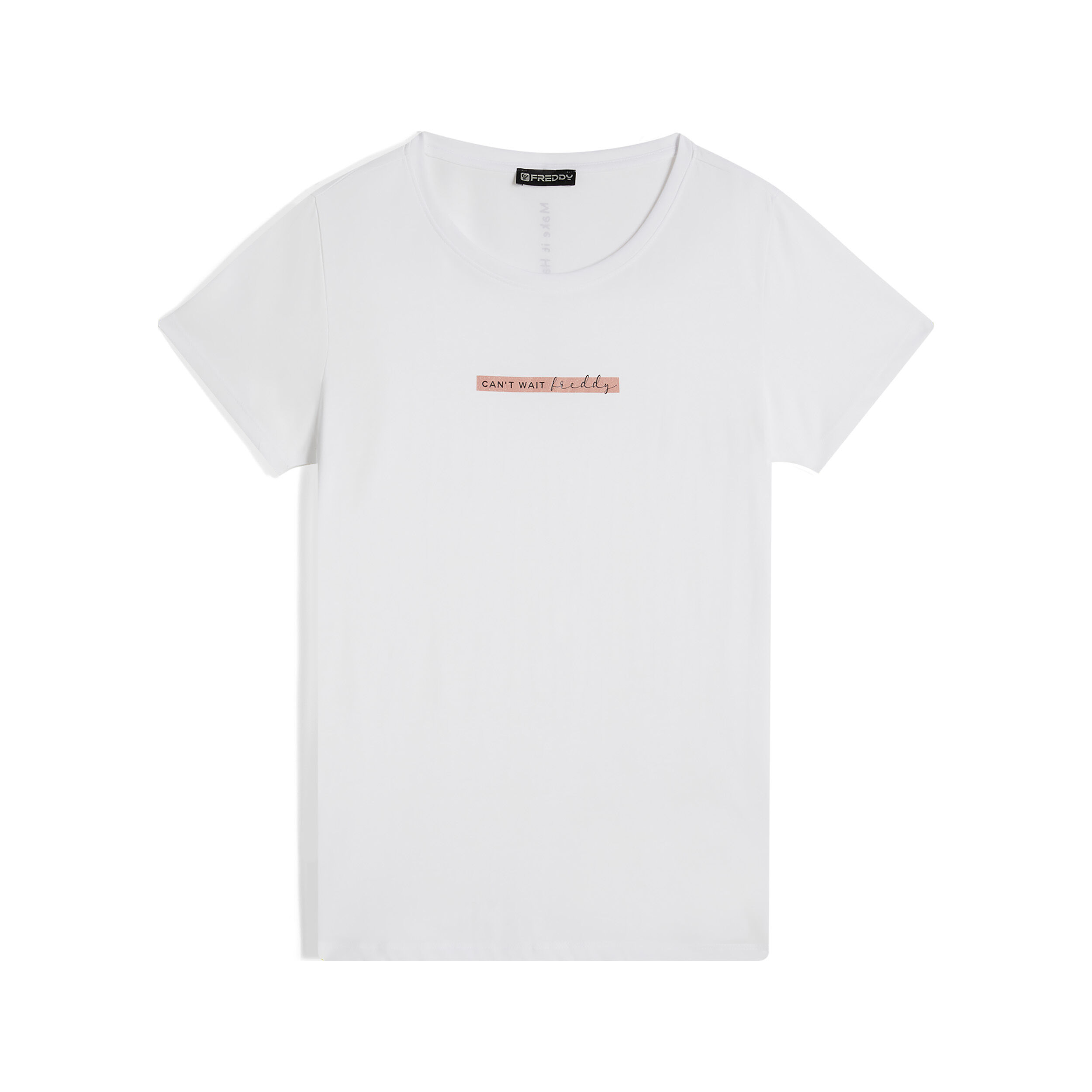 Freddy T-shirt donna in cotone pima con micro stampe Bianco Donna Large