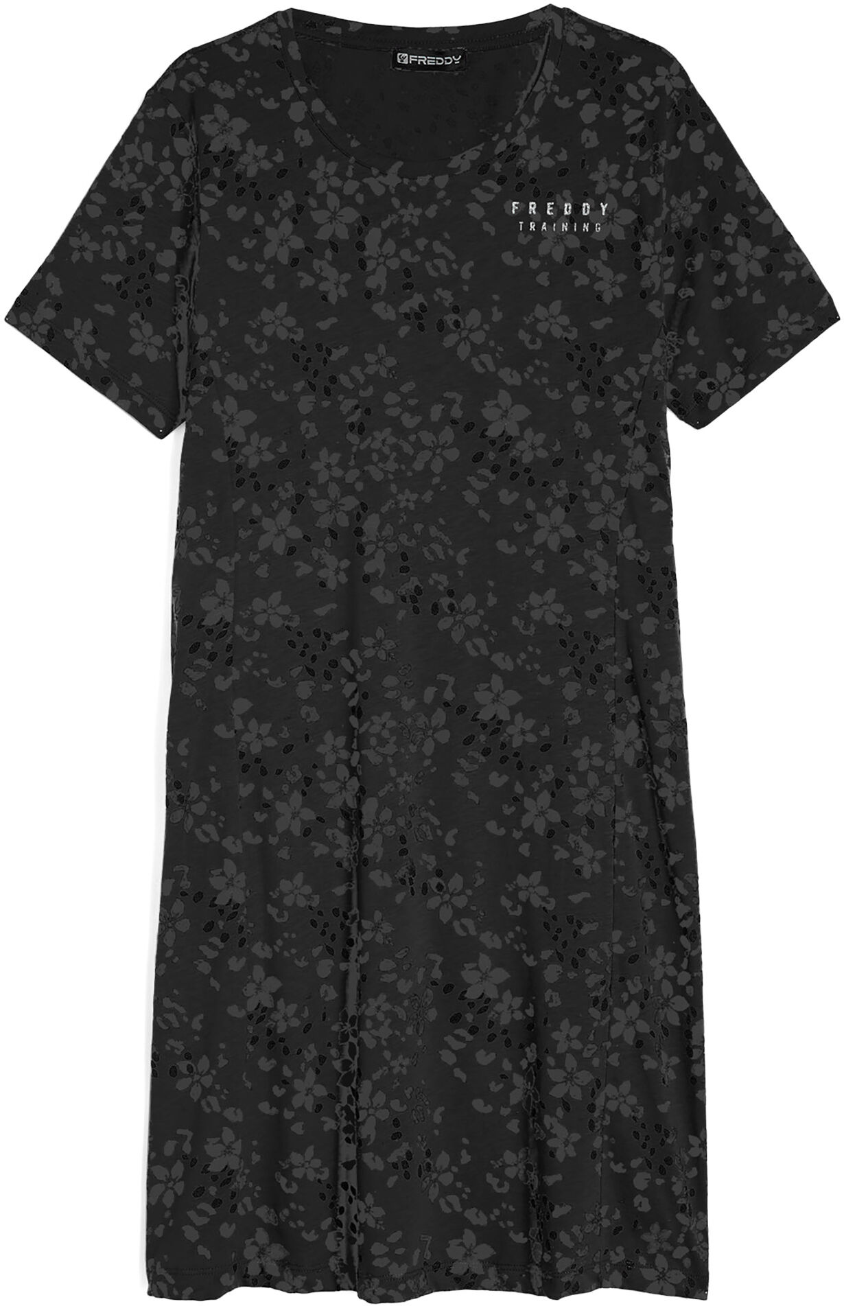 Freddy Abito estivo in jersey con grafica floreale Black Animal-Flower Allover Donna Extra Large