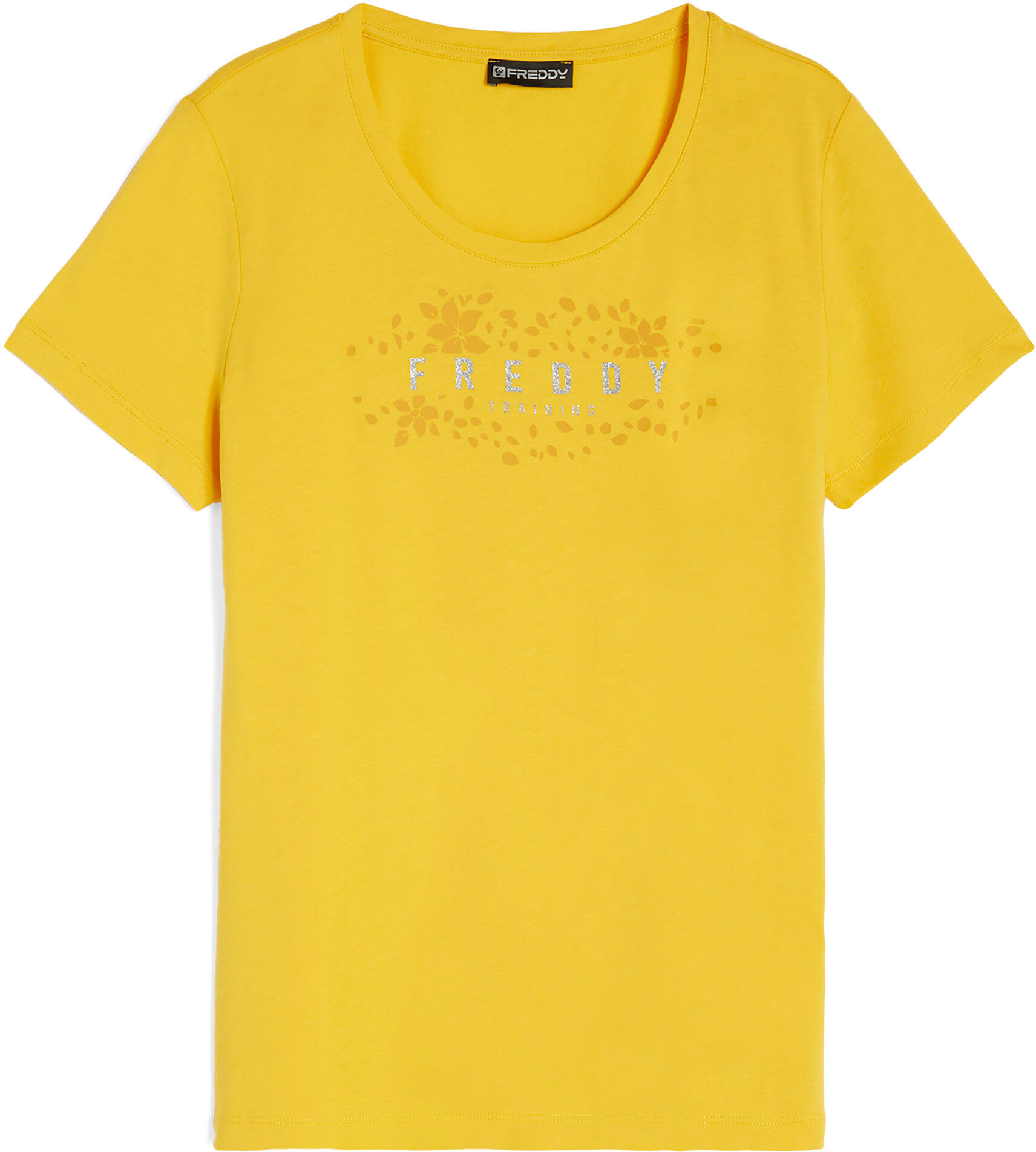 Freddy T-shirt in jersey leggero con grafica floreale e glitter Mimosa Donna Extra Small