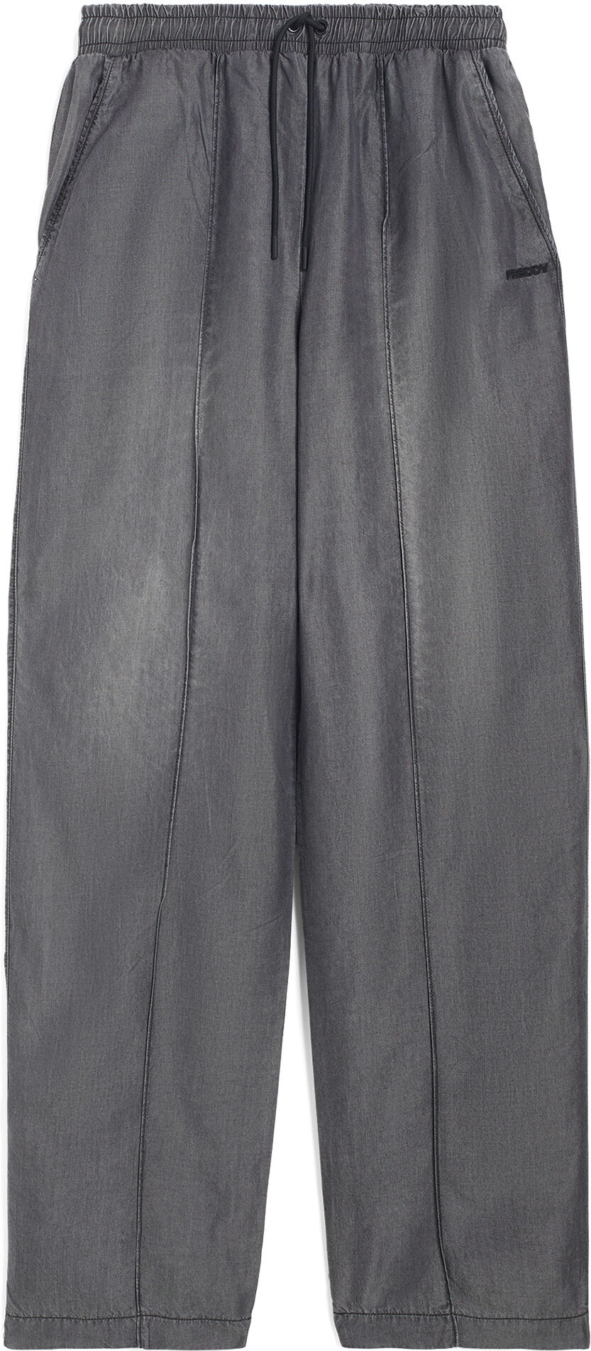 Freddy Pantaloni gamba ampia in tessuto chambray effetto denim Jeans Nero-Cuciture In Tono Donna Small