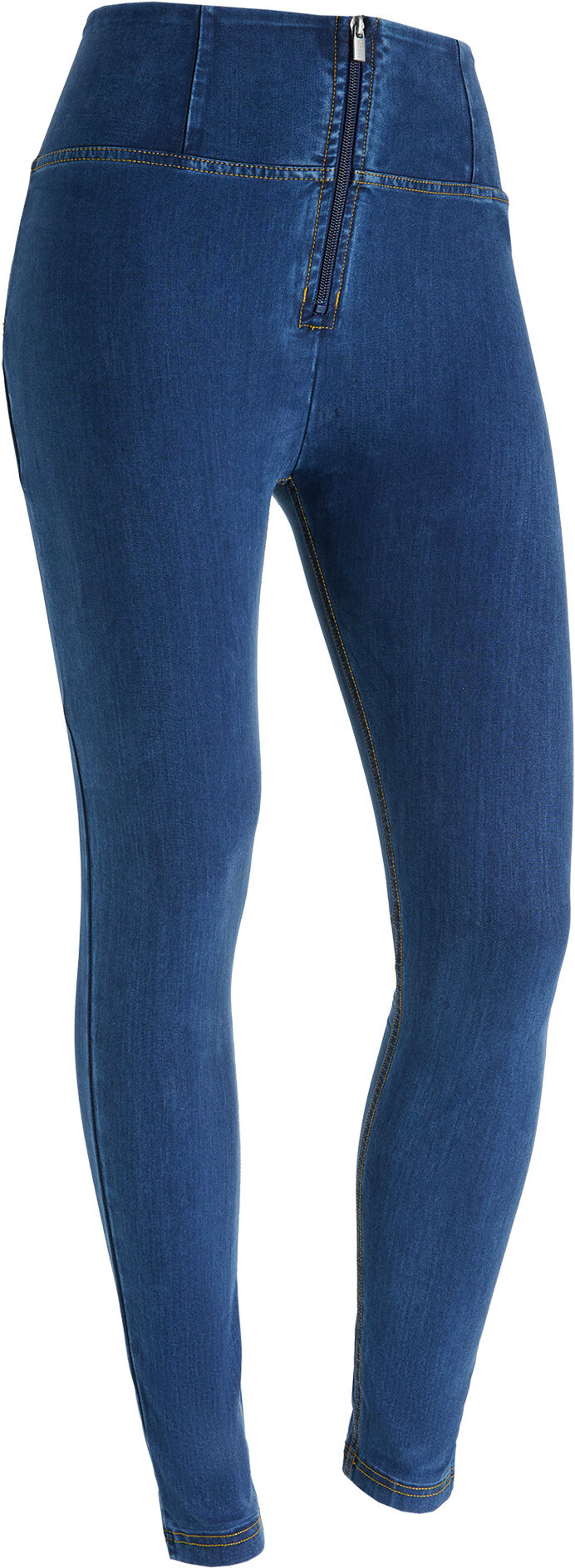 Freddy Push up WR.UP® vita alta in fibra ecologica denim scuro Dark Jeans-Yellow Seam Donna Extra Small