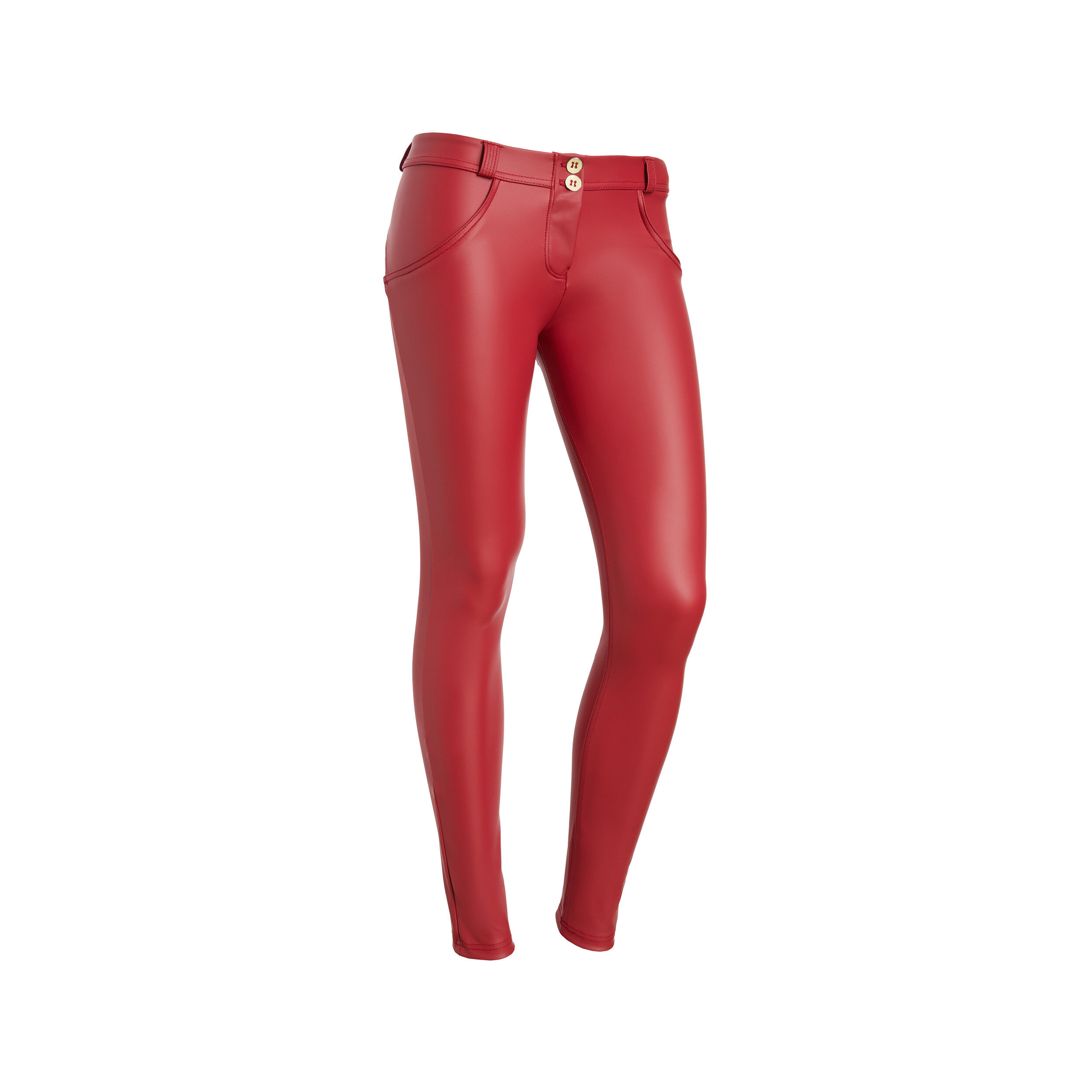 Freddy Pantaloni push up WR.UP® vita bassa in similpelle ecologica Deep Claret Donna Extra Small