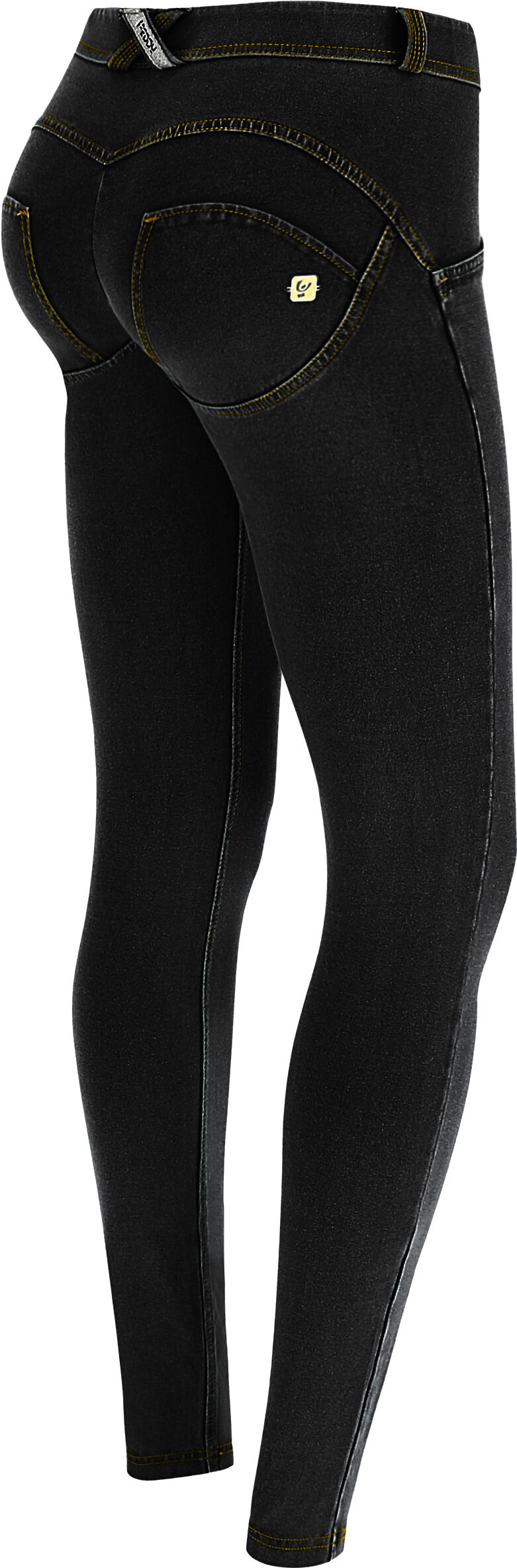 Freddy Pantalone WR.UP® skinny vita e lunghezza regular in denim scuro Jeans Nero-Cuciture Gialle Donna Xxs