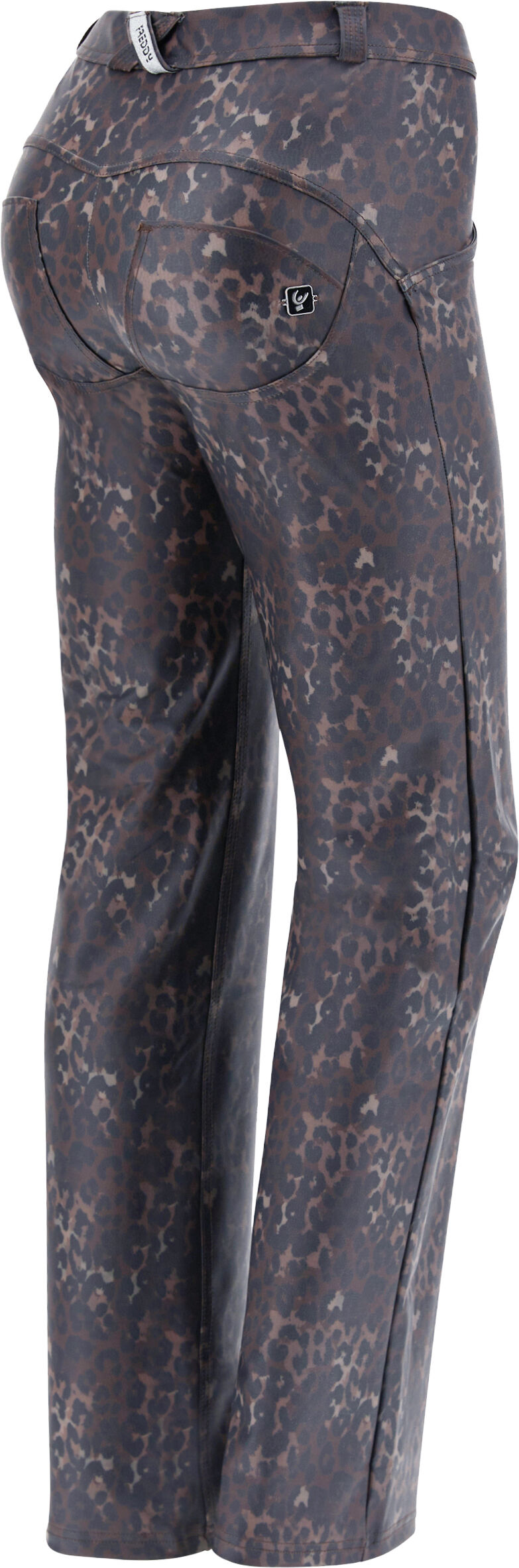 Freddy Pantaloni push up WR.UP® wide leg in similpelle animalier Leopard Animalier Donna Extra Large