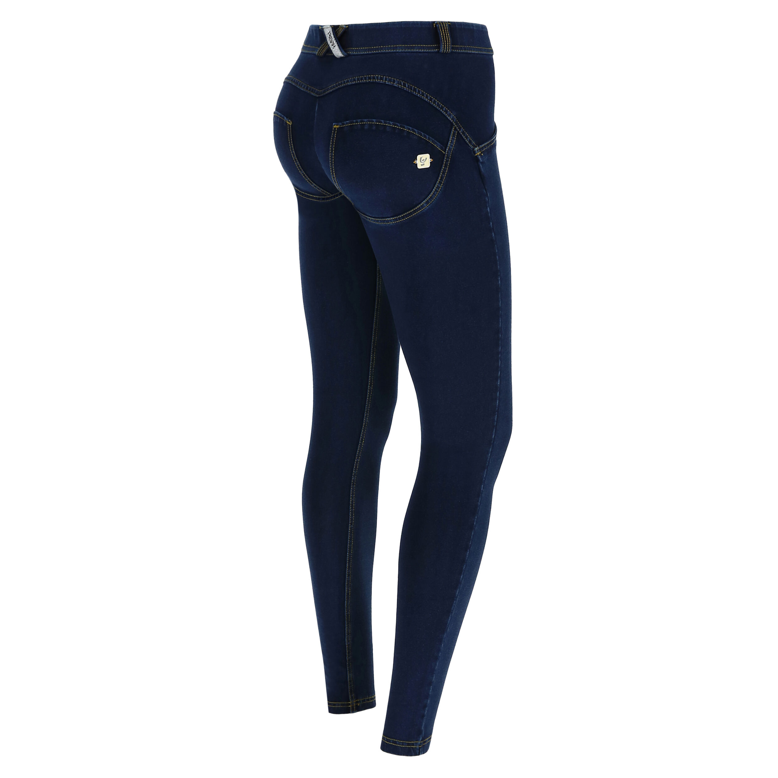 Freddy Pantalone WR.UP® superskinny vita e lunghezza regular in jersey denim scuro Jeans Scuro-Cuciture Gialle Donna Extra Small