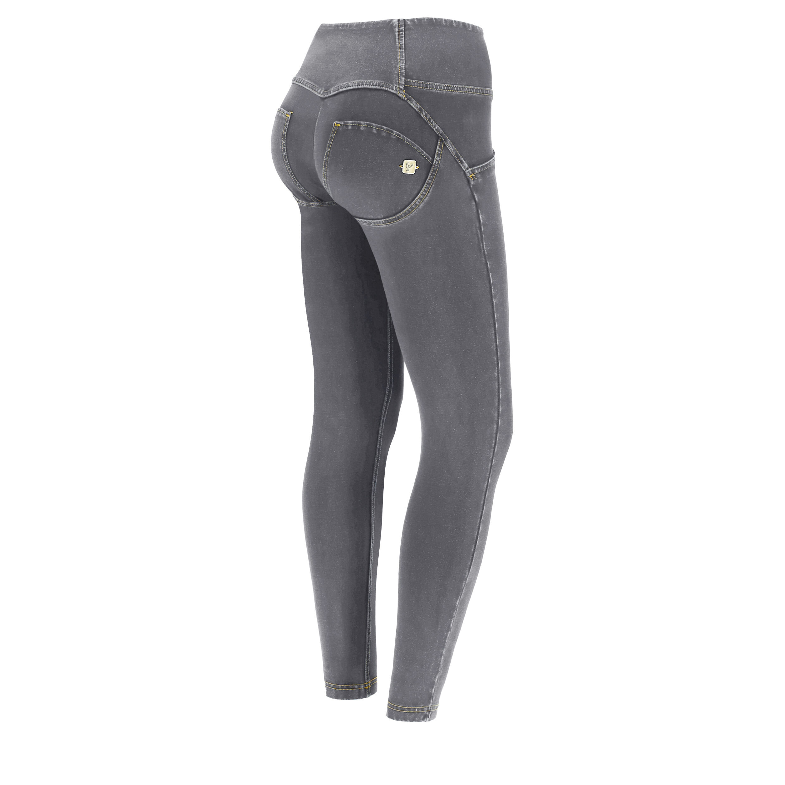 Freddy Jeggings push up WR.UP® 7/8 superskinny vita alta con bottoni Gray Jeans-Yellow Seams Donna Extra Large
