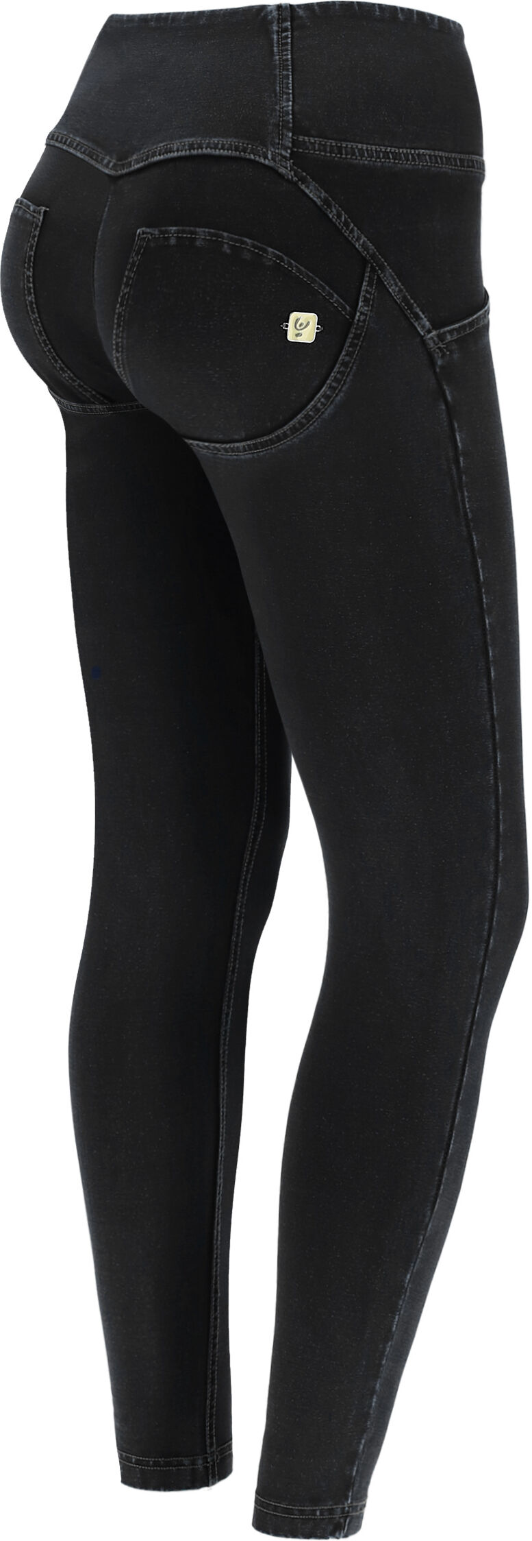 Freddy Jeggings push up WR.UP® 7/8 superskinny vita alta con bottoni Jeans Nero-Cuciture In Tono Donna Extra Small