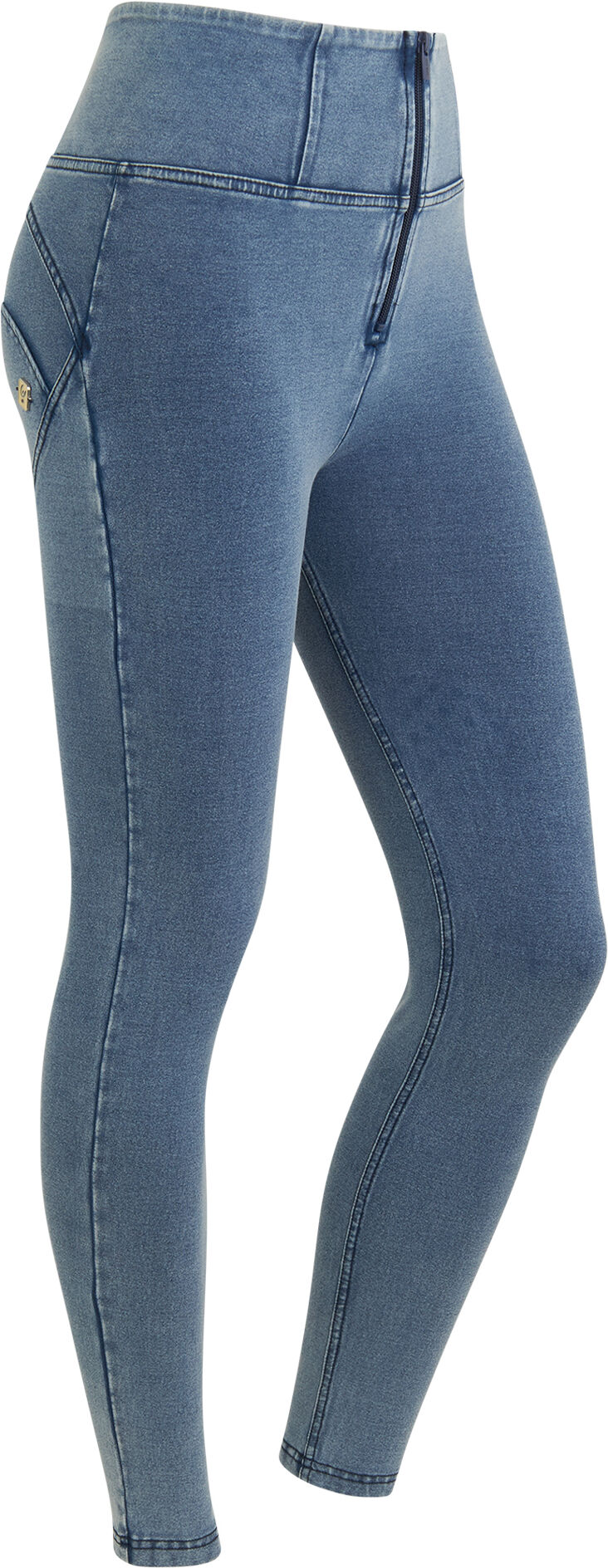 Freddy Jeggings push up WR.UP® 7/8 superskinny vita alta con zip Denim Blu Medio-Blue Seams Donna Extra Large