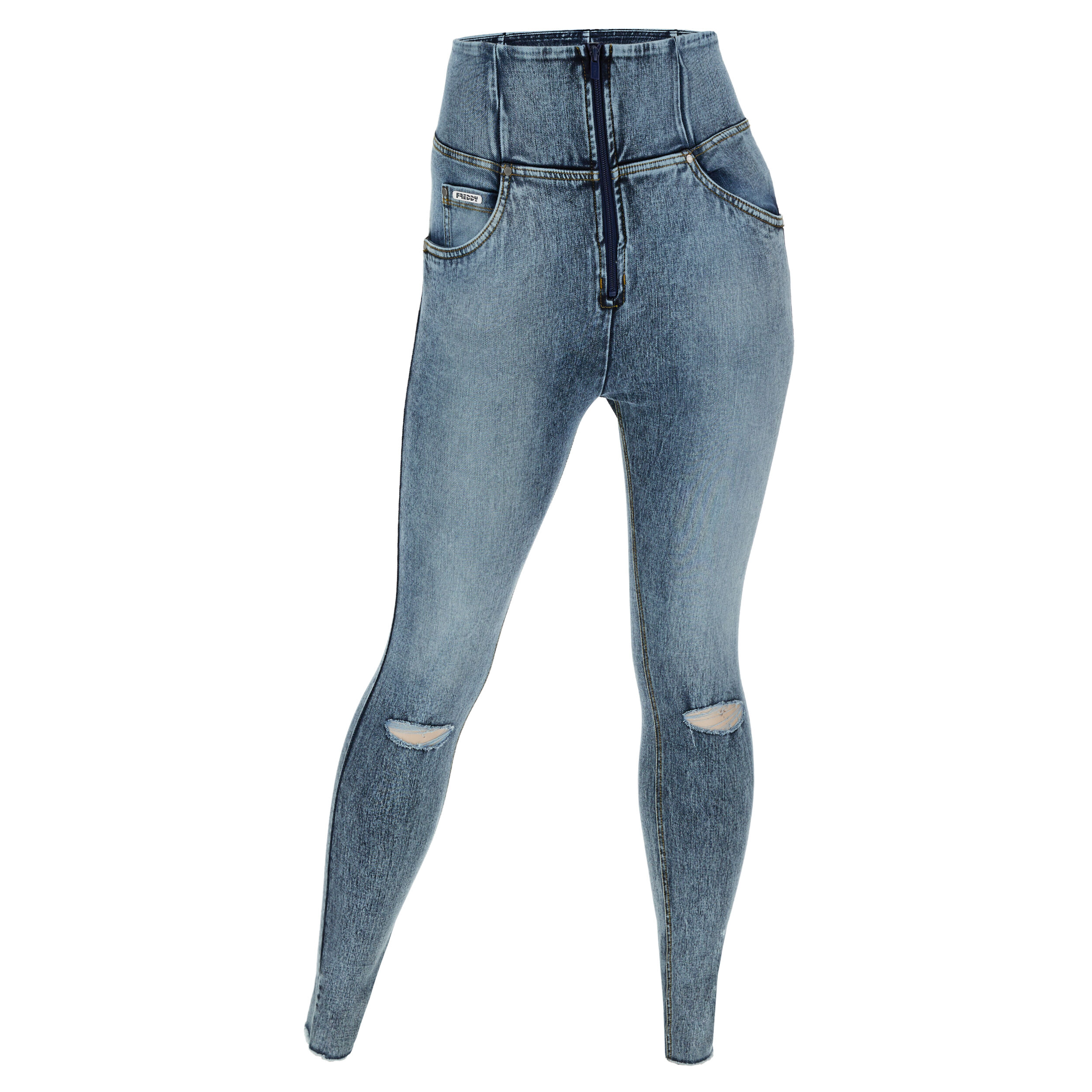 Freddy Jeans push up WR.UP® curvy denim navetta marble con strappi Jeans Slavato-Cuciture Gialle Donna Extra Small